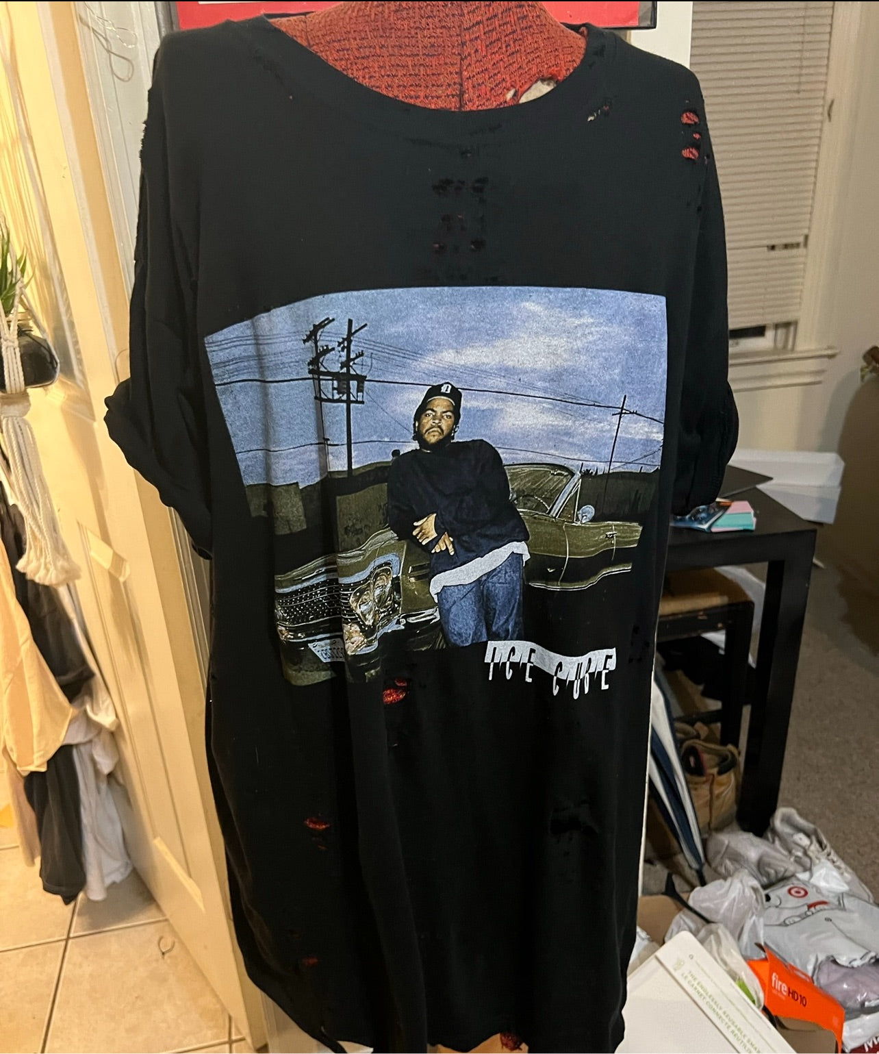 Ice Cube Oversized Distresed Tee