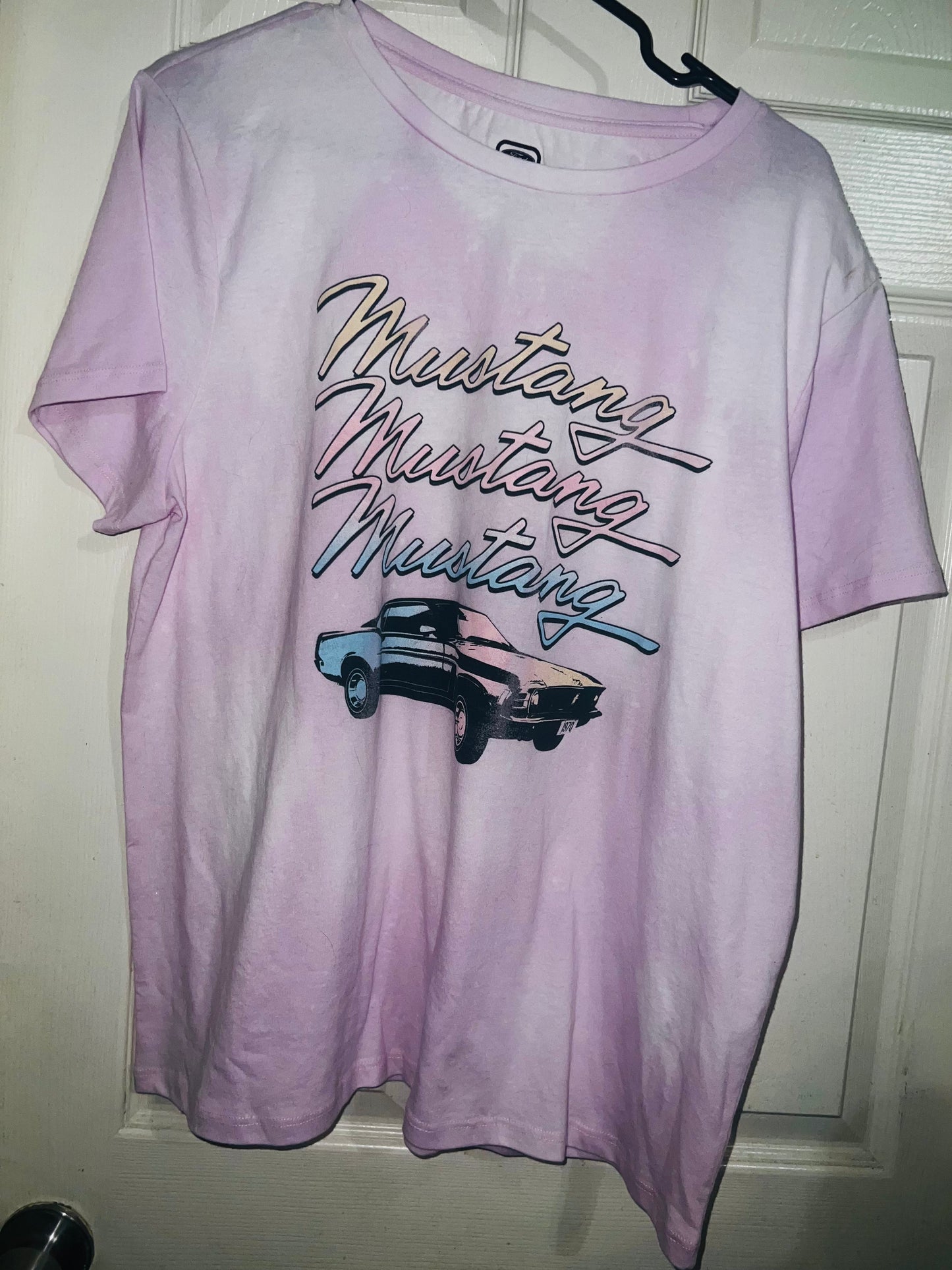 Bleached Mustang Oversized Distressed Tee