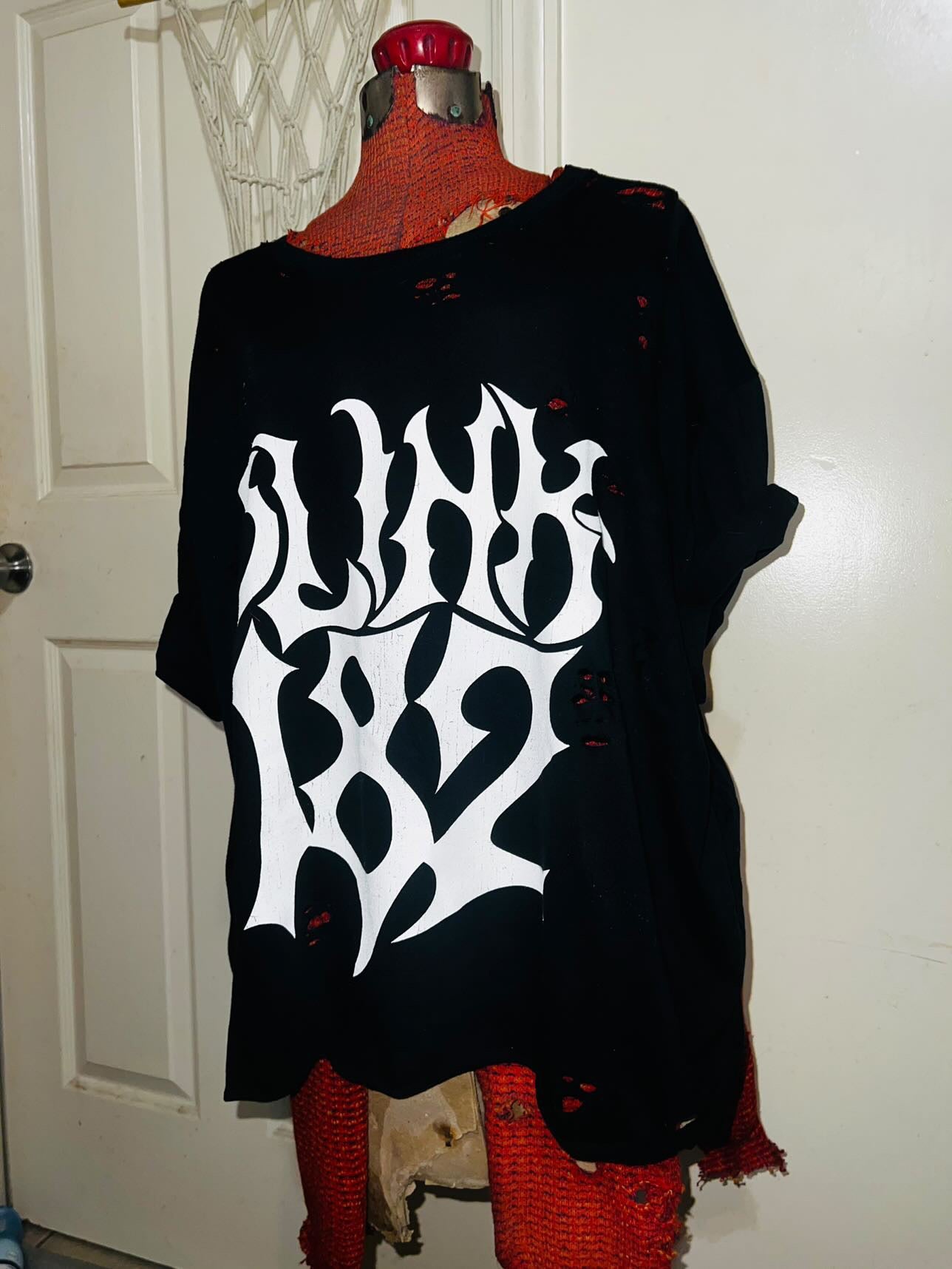 Blink 182 Double Sided Oversized Distressed T-Shirt