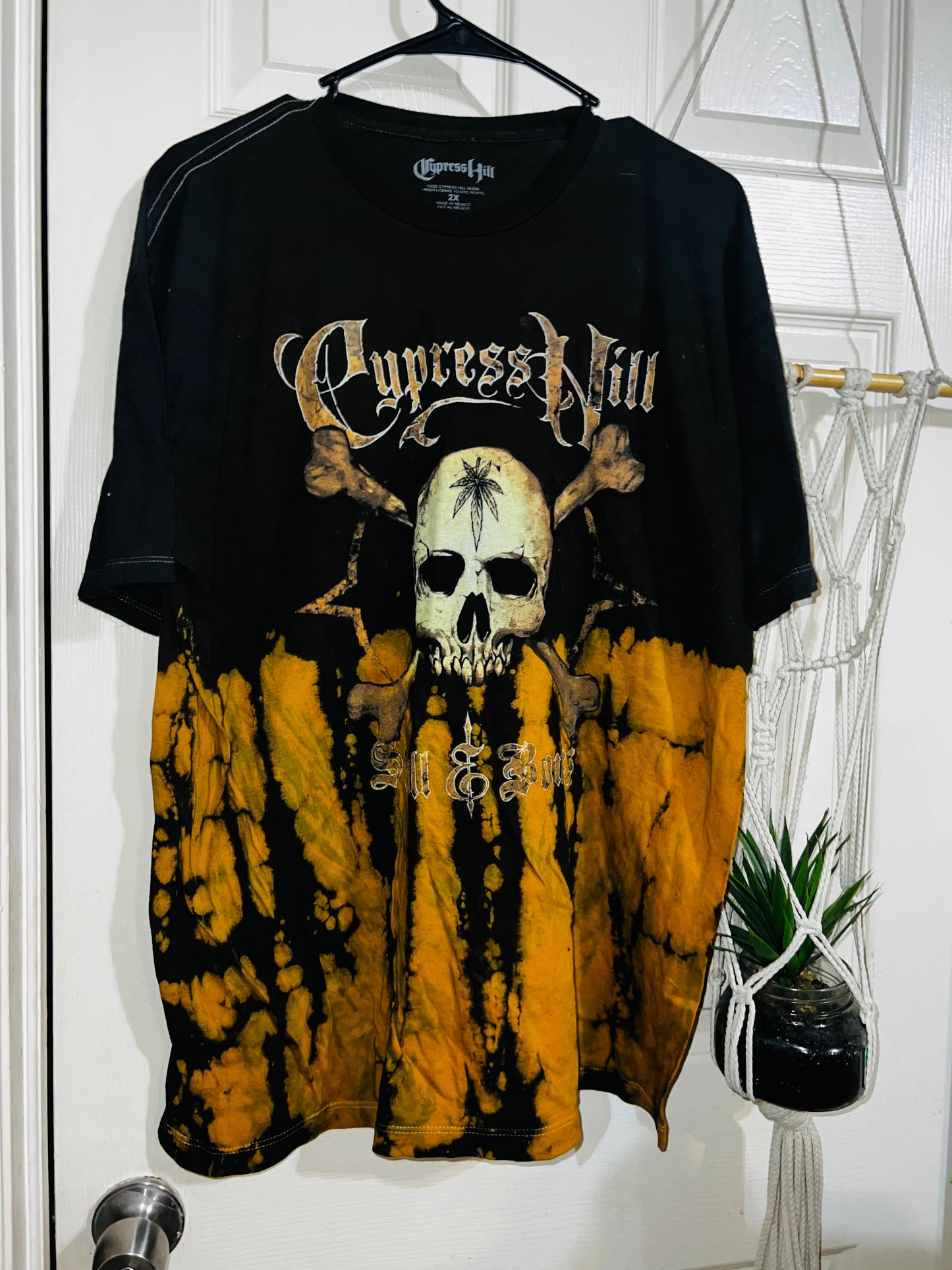 Cypress Hill “Skull & Bones” Oversized Tie Dye Distressed Tee