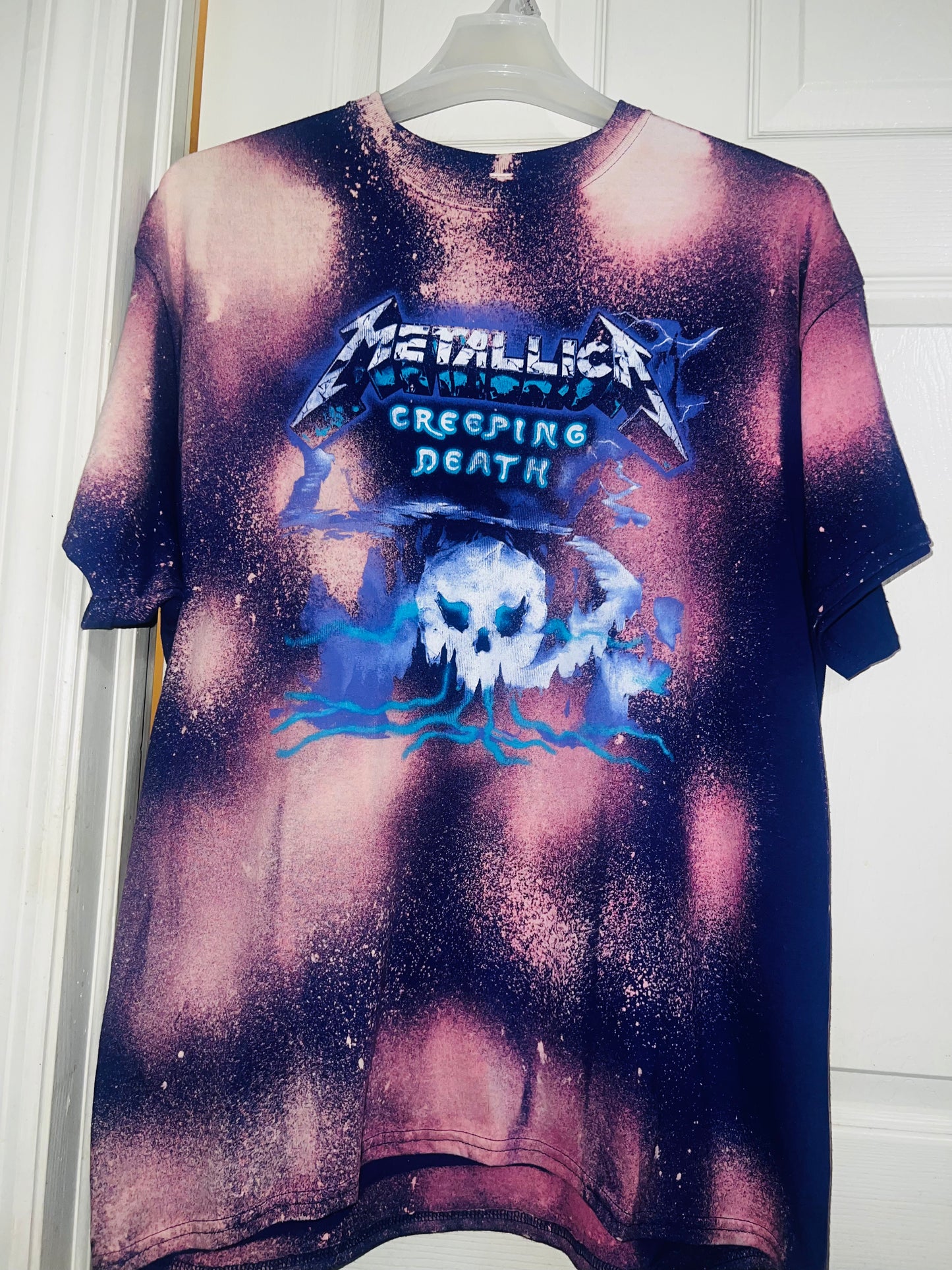 Bleached Purple Metallica Oversized Distressed Tee (customizable)