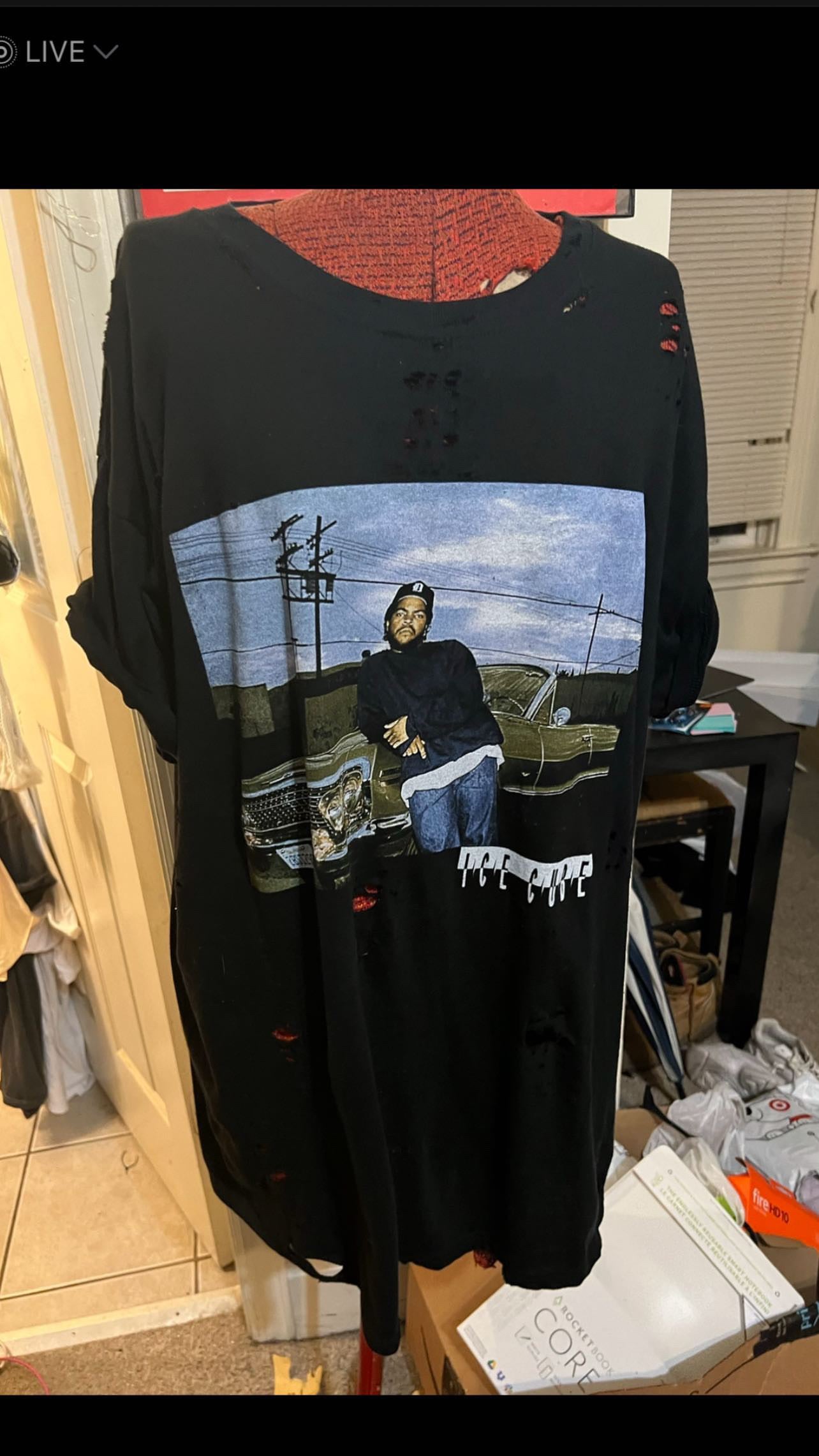 Ice Cube Oversized Distresed Tee
