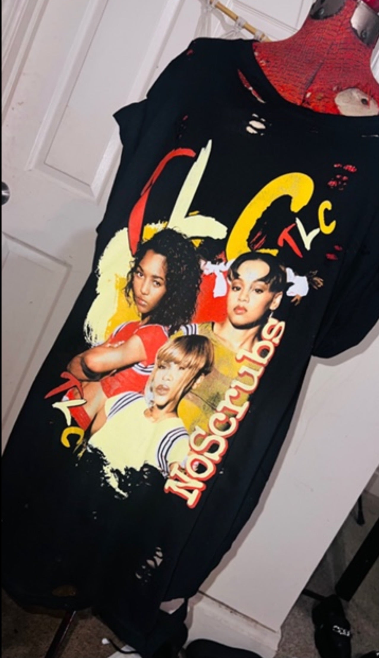 TLC No Scrubs Oversized Distressed Tee