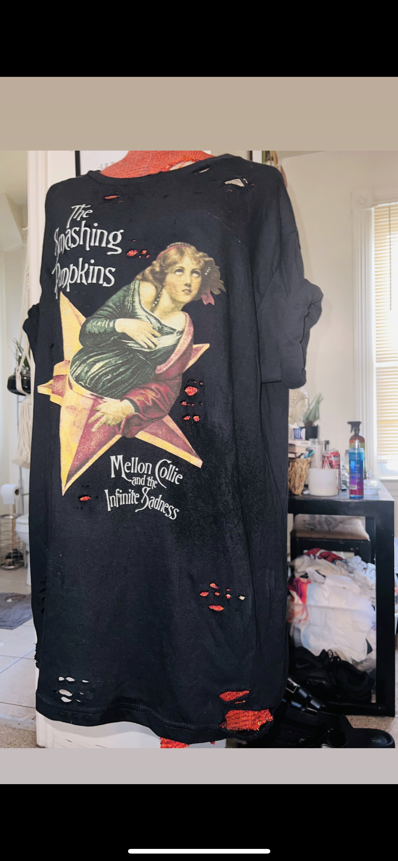 Smashing Pumpkins Oversized Distressed Tee