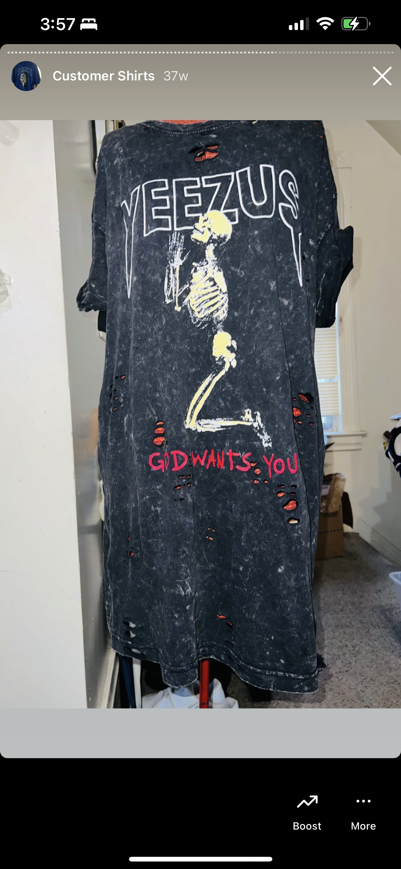 Yeezus Oversized Distressed Tee (customizable)