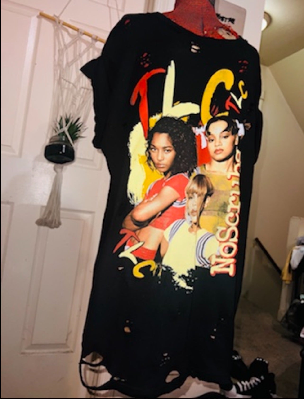 TLC No Scrubs Oversized Distressed Tee