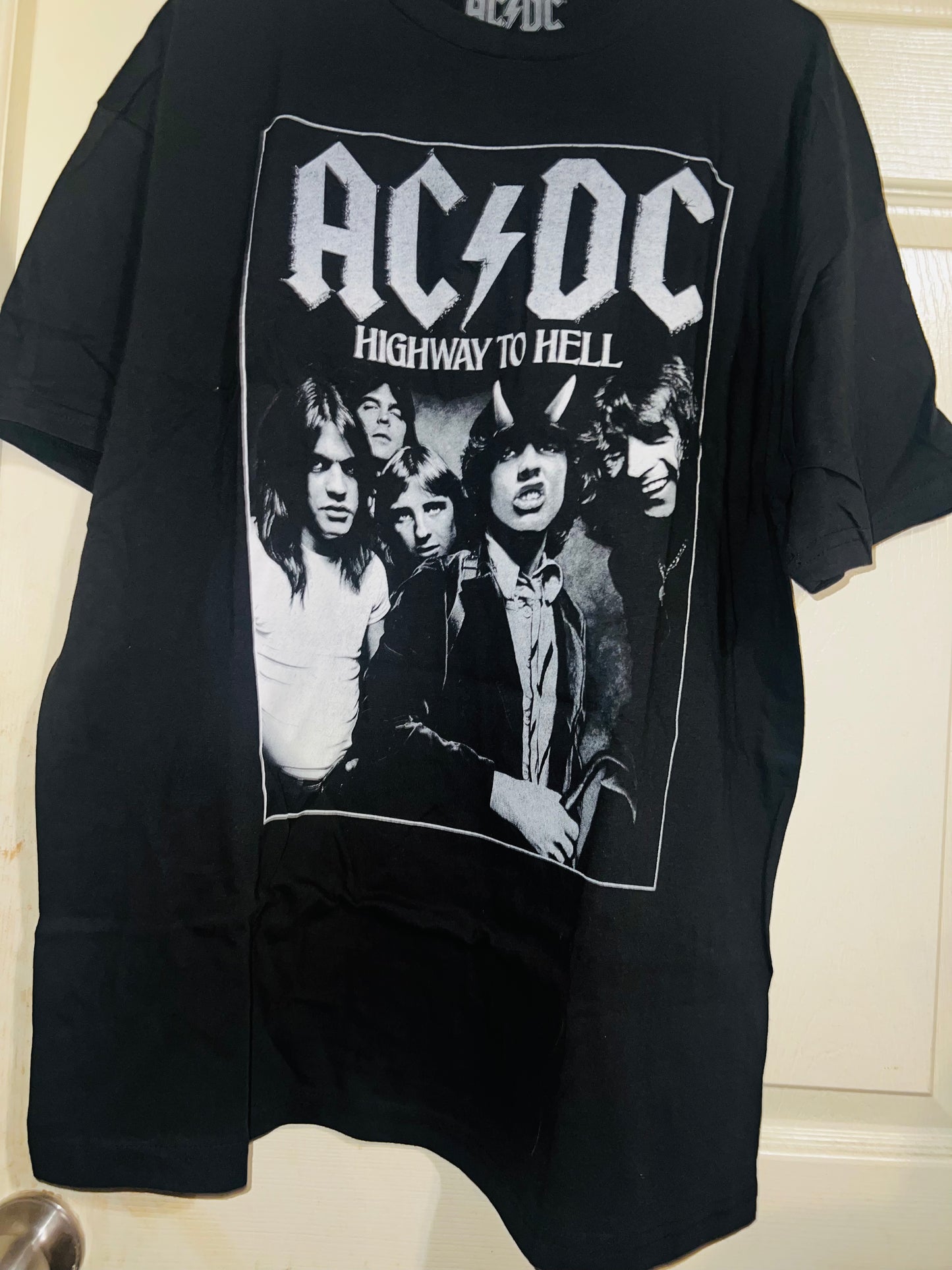 AC/DC Highway to Hell Distressed Oversized Tee