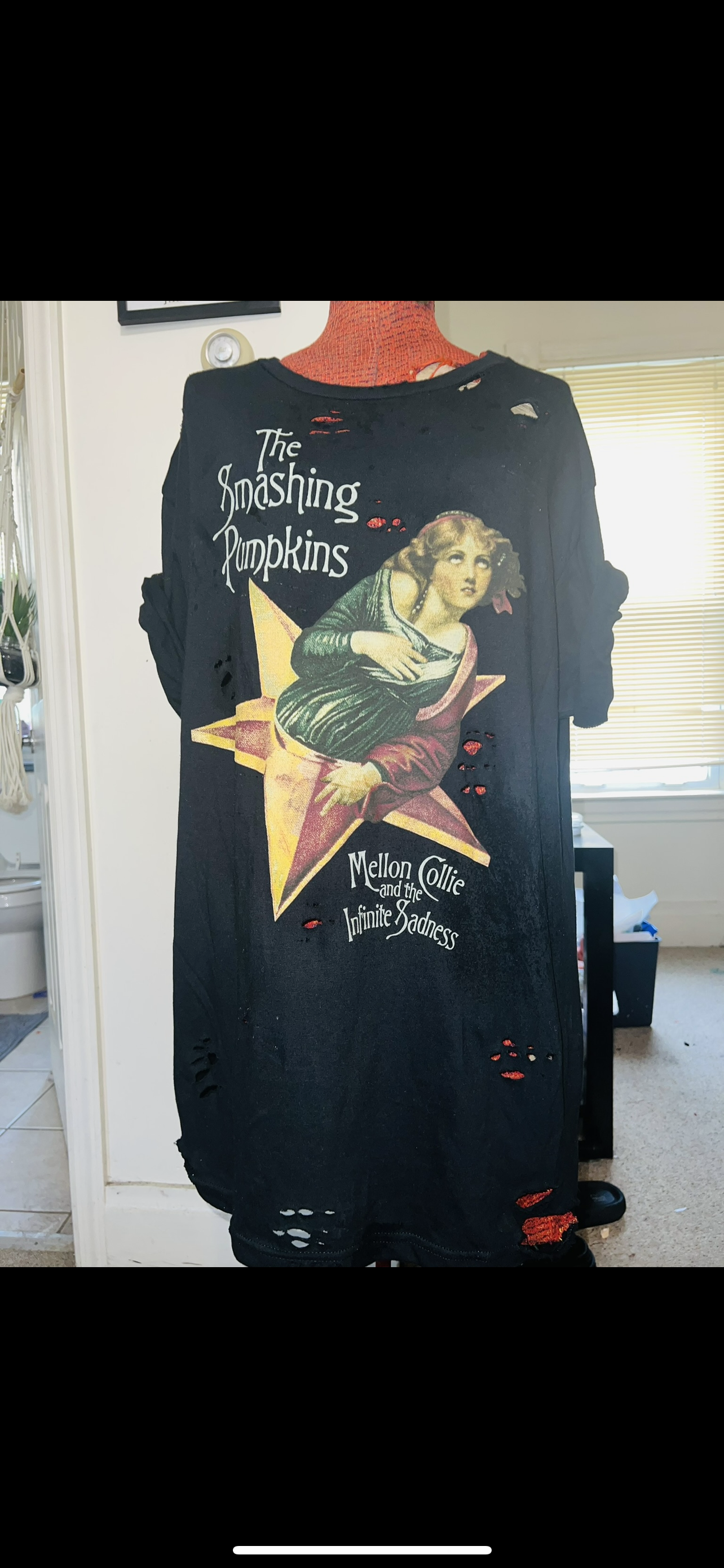 Smashing Pumpkins Oversized Distressed Tee