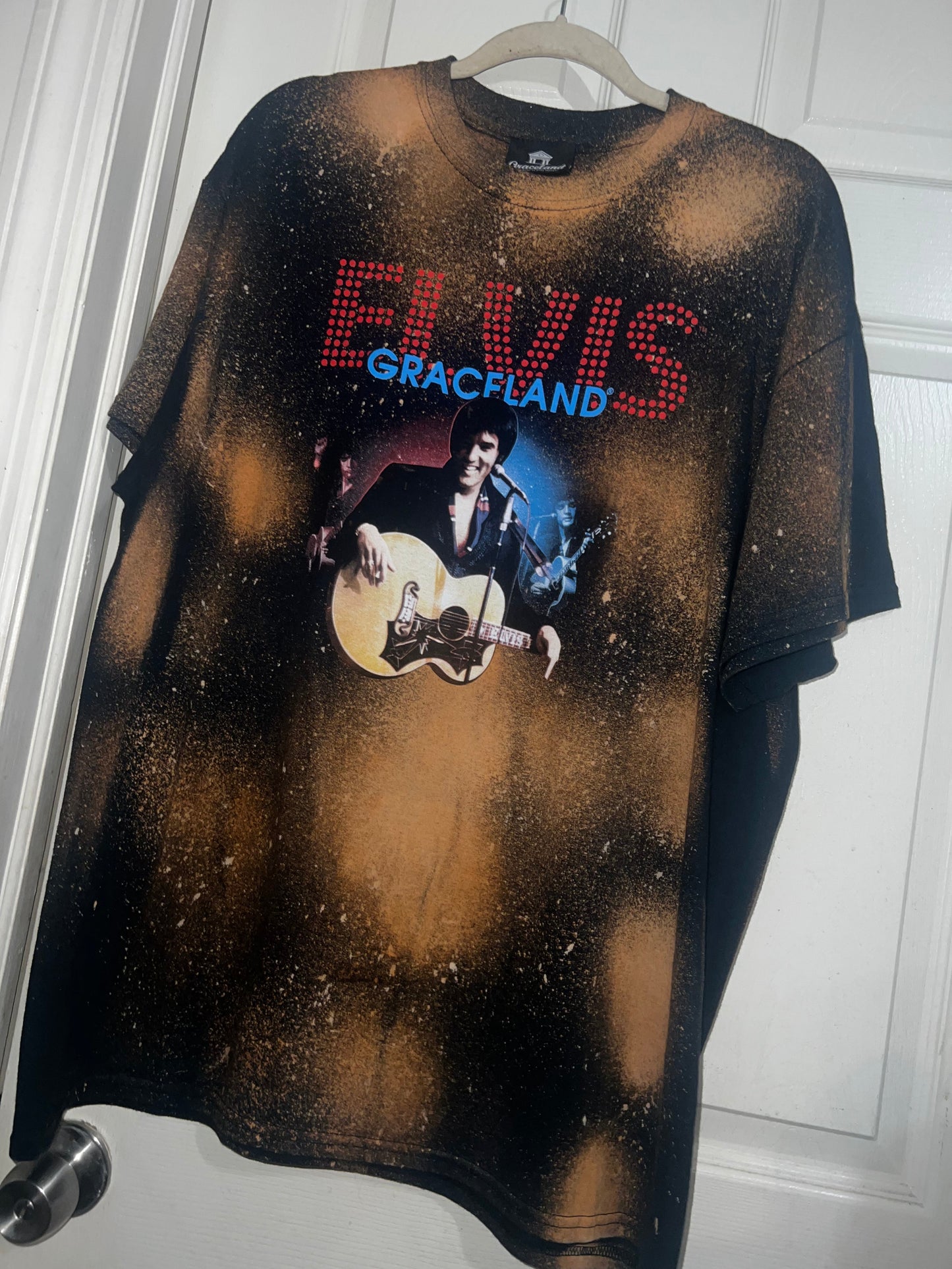 Bleached Elvis Graceland Oversized Distressed Tee