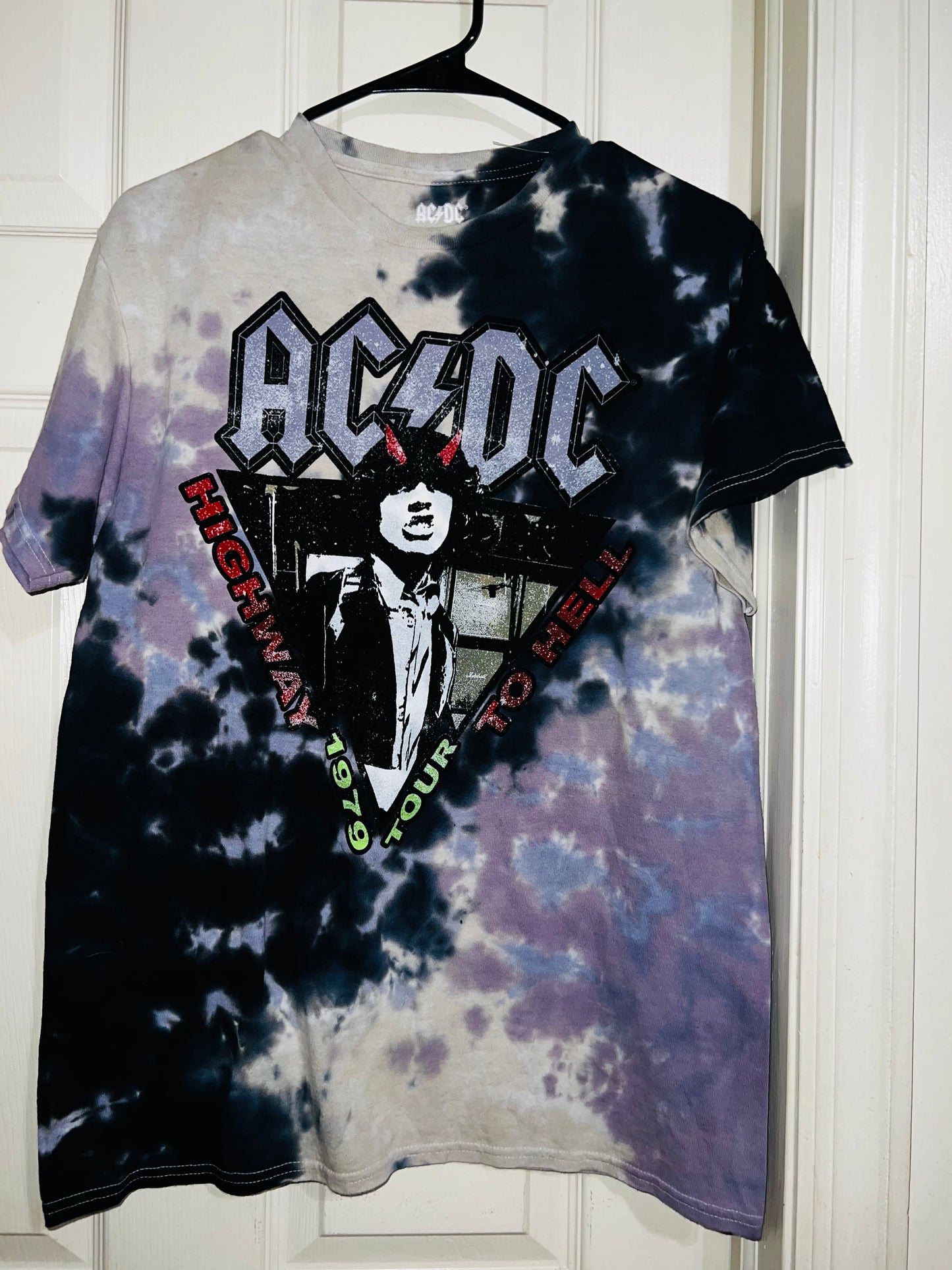 AC/DC 1979 Tie Dye Distressed Tee