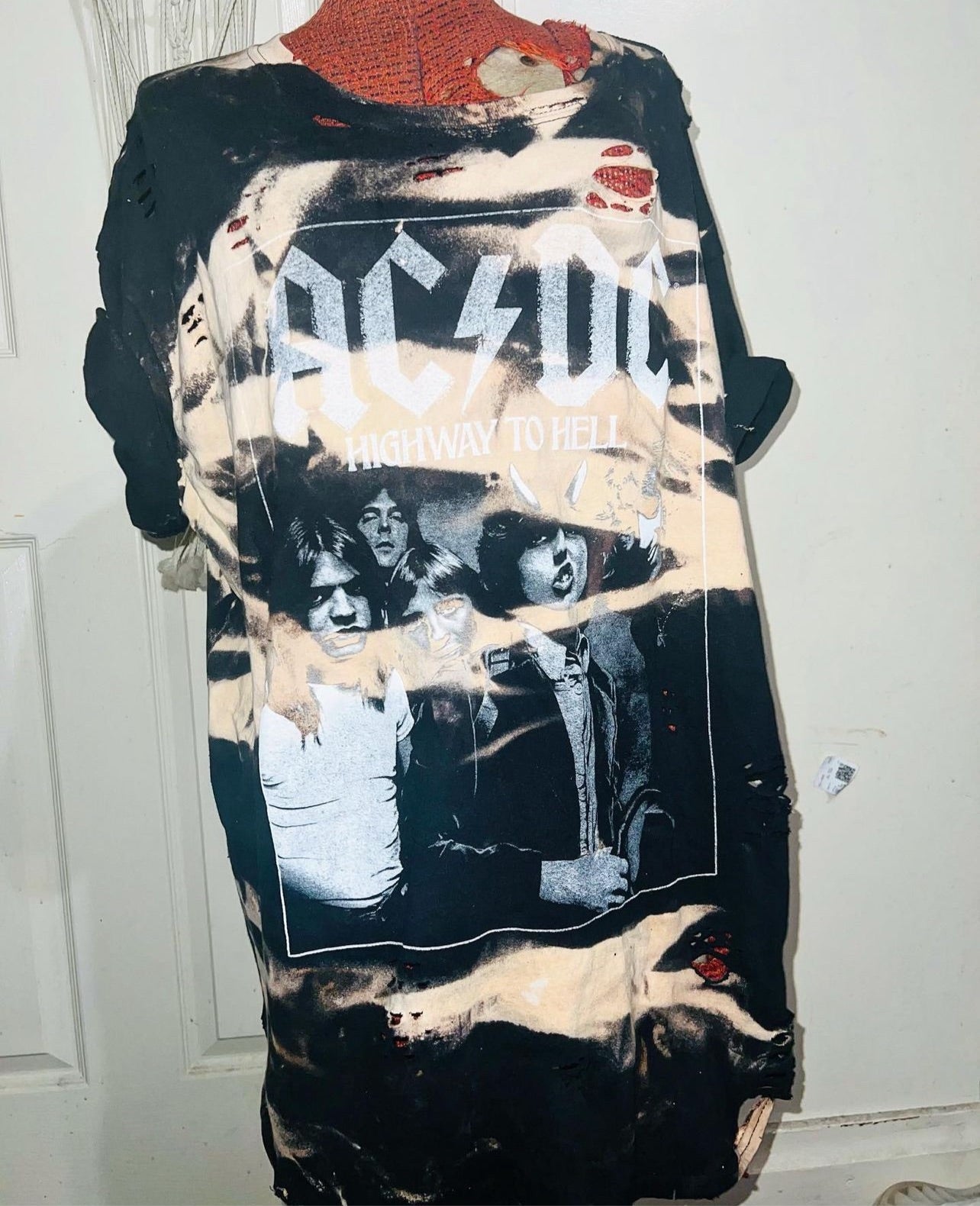 AC/DC Highway to Hell Distressed Oversized Tee