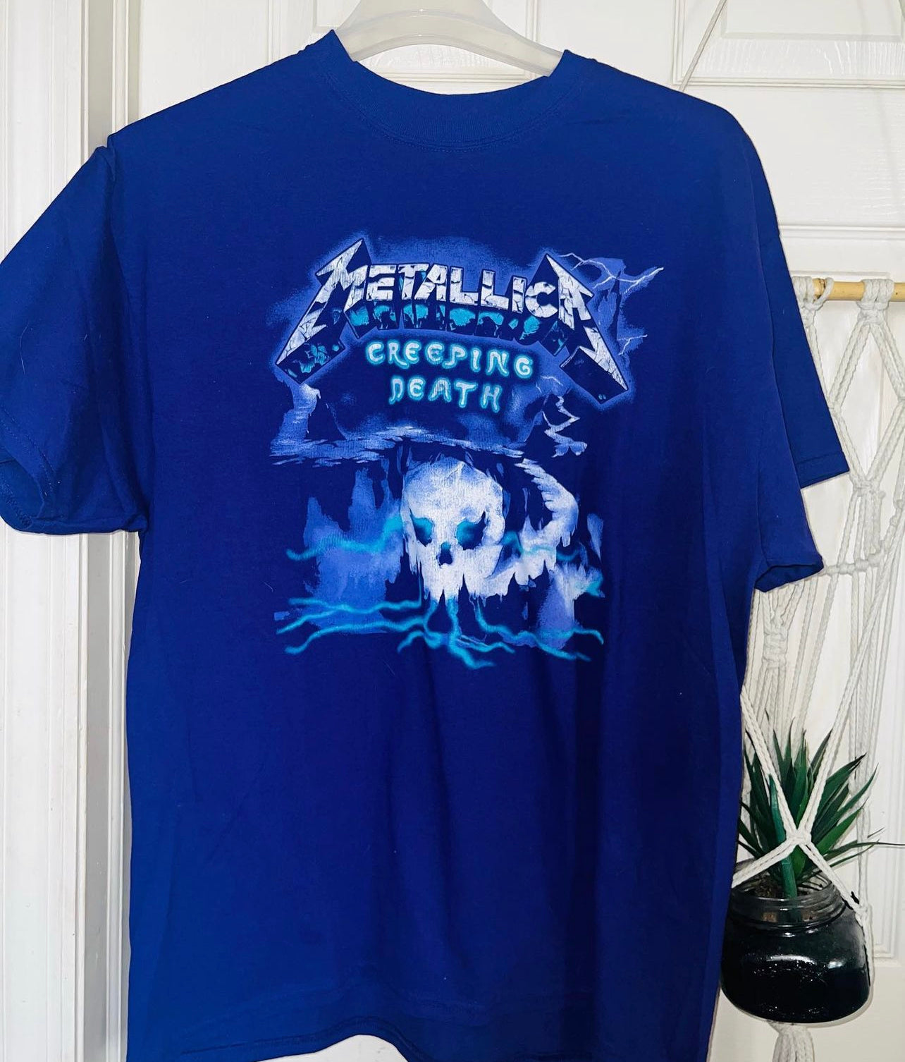 Bleached Purple Metallica Oversized Distressed Tee (customizable)