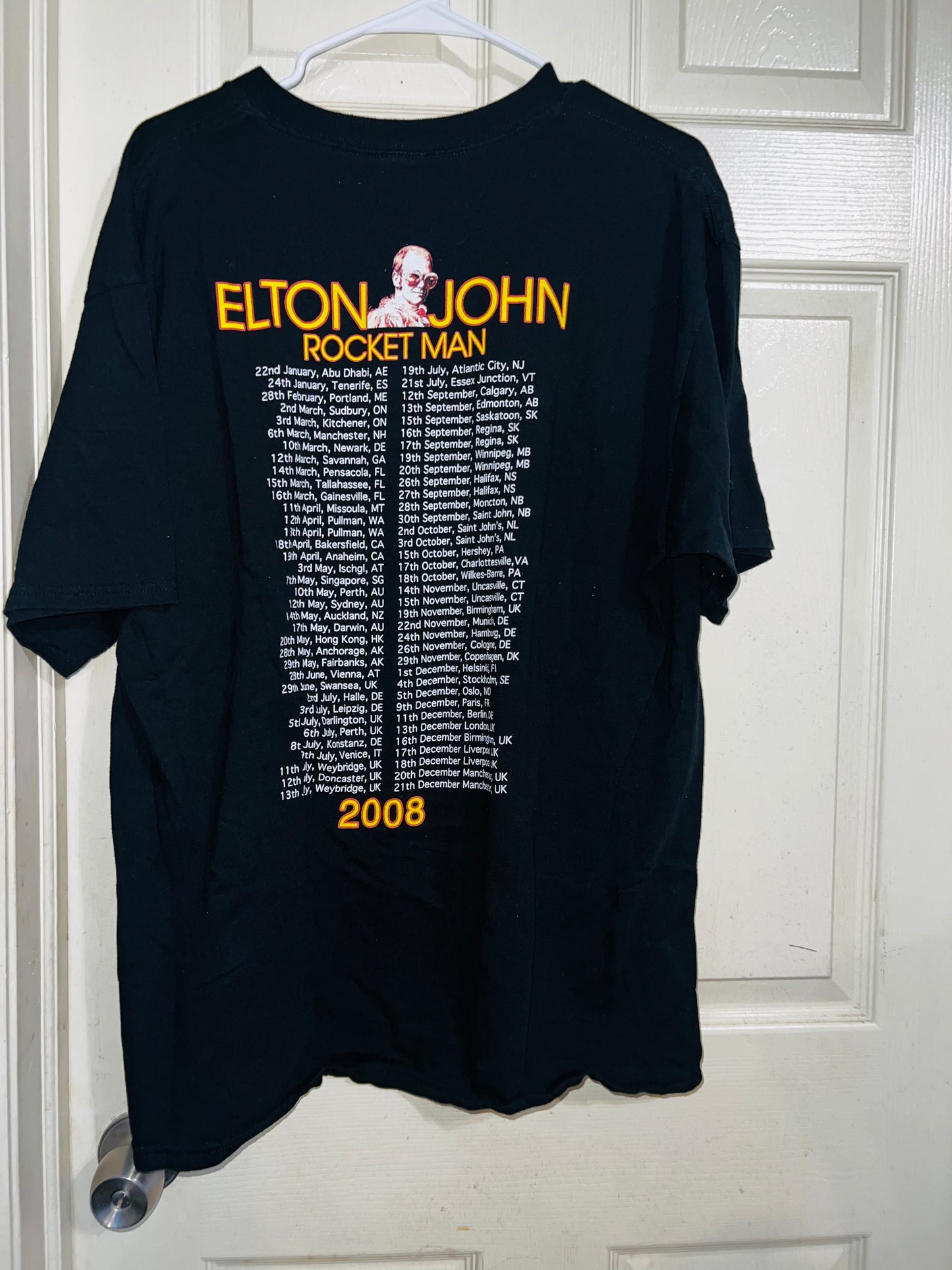 Elton John Vintage Double Sided Oversized Distressed Tee