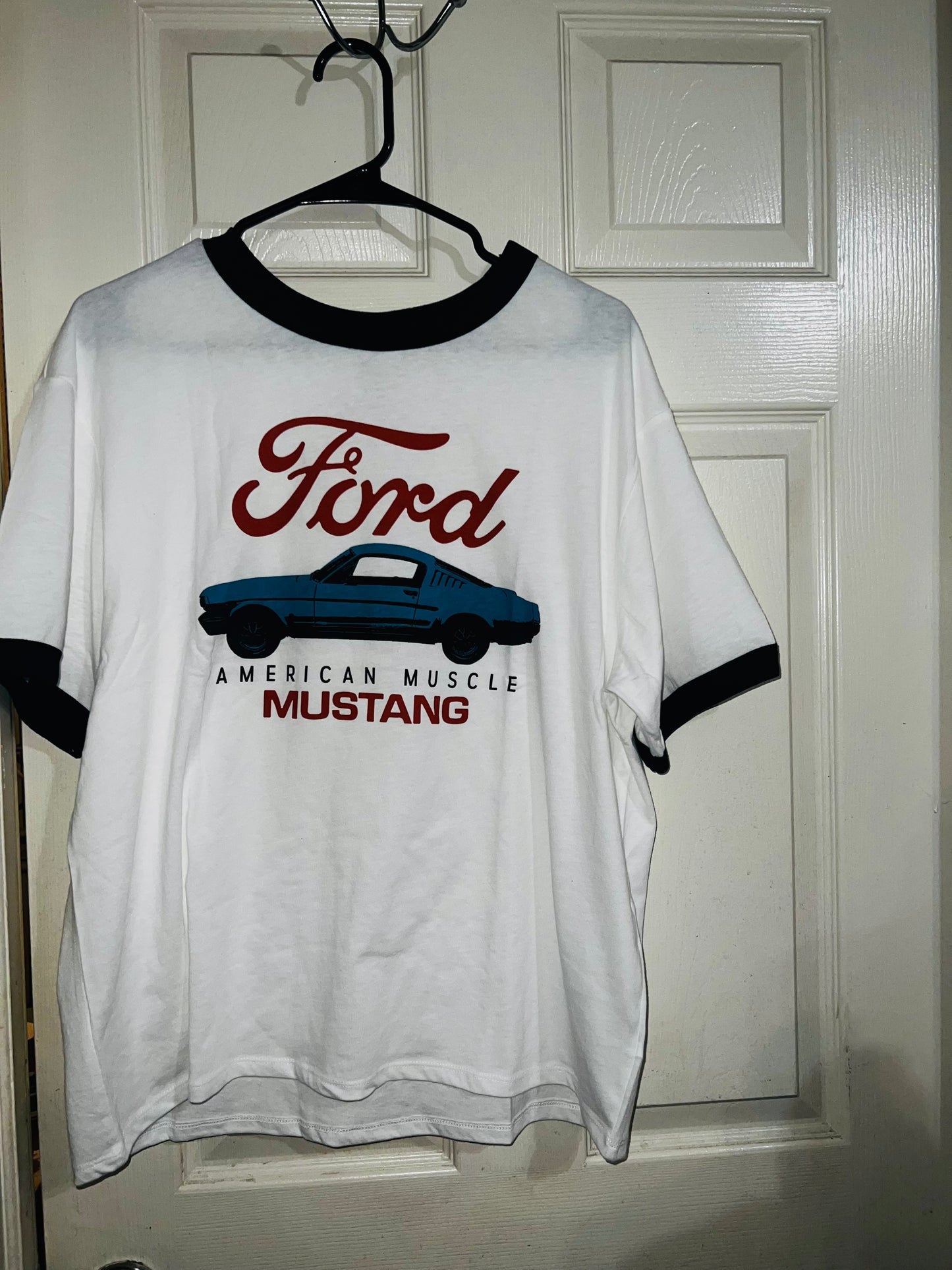 Ford Mustang Ringer Oversized Distressed Tee