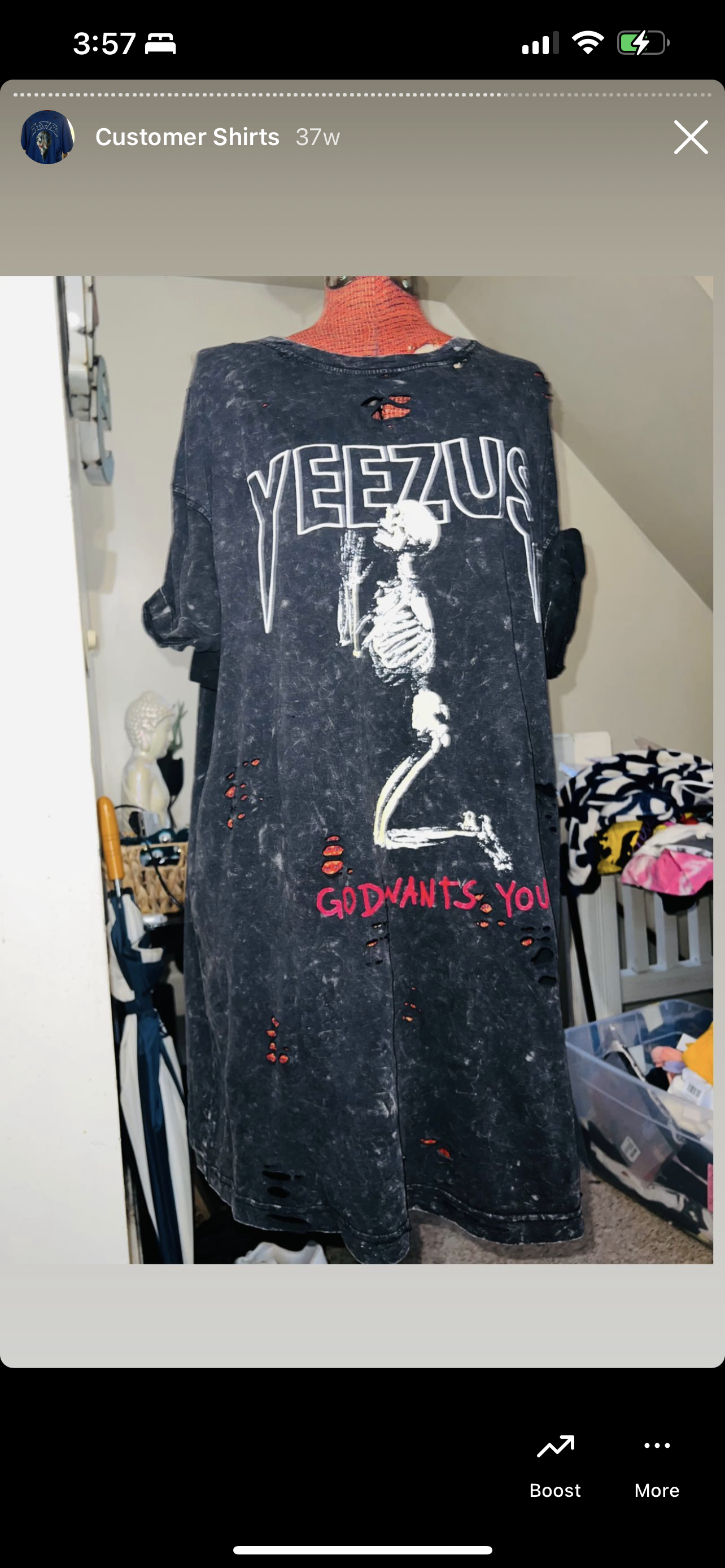 Yeezus Oversized Distressed Tee (customizable)