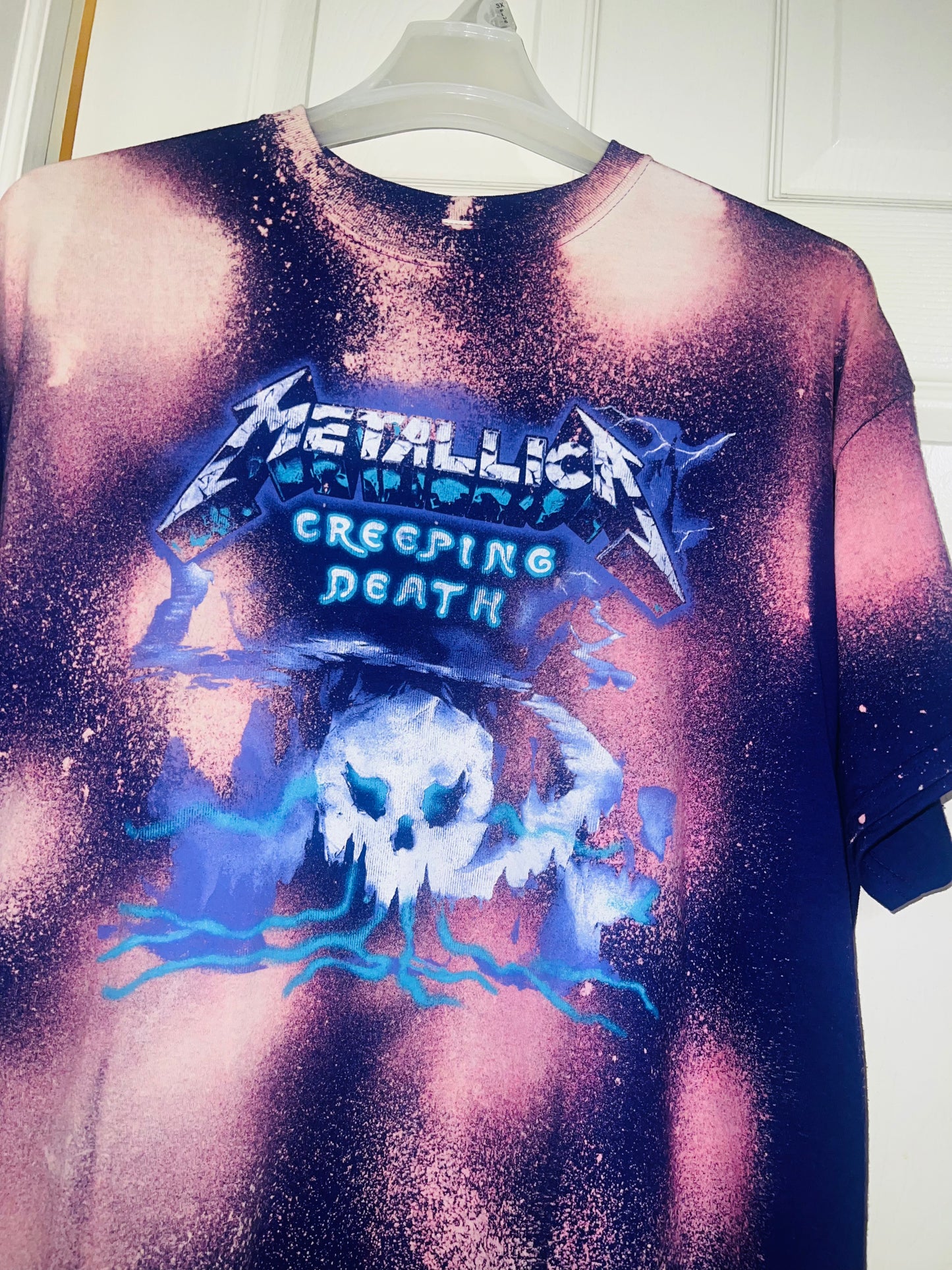 Bleached Purple Metallica Oversized Distressed Tee (customizable)