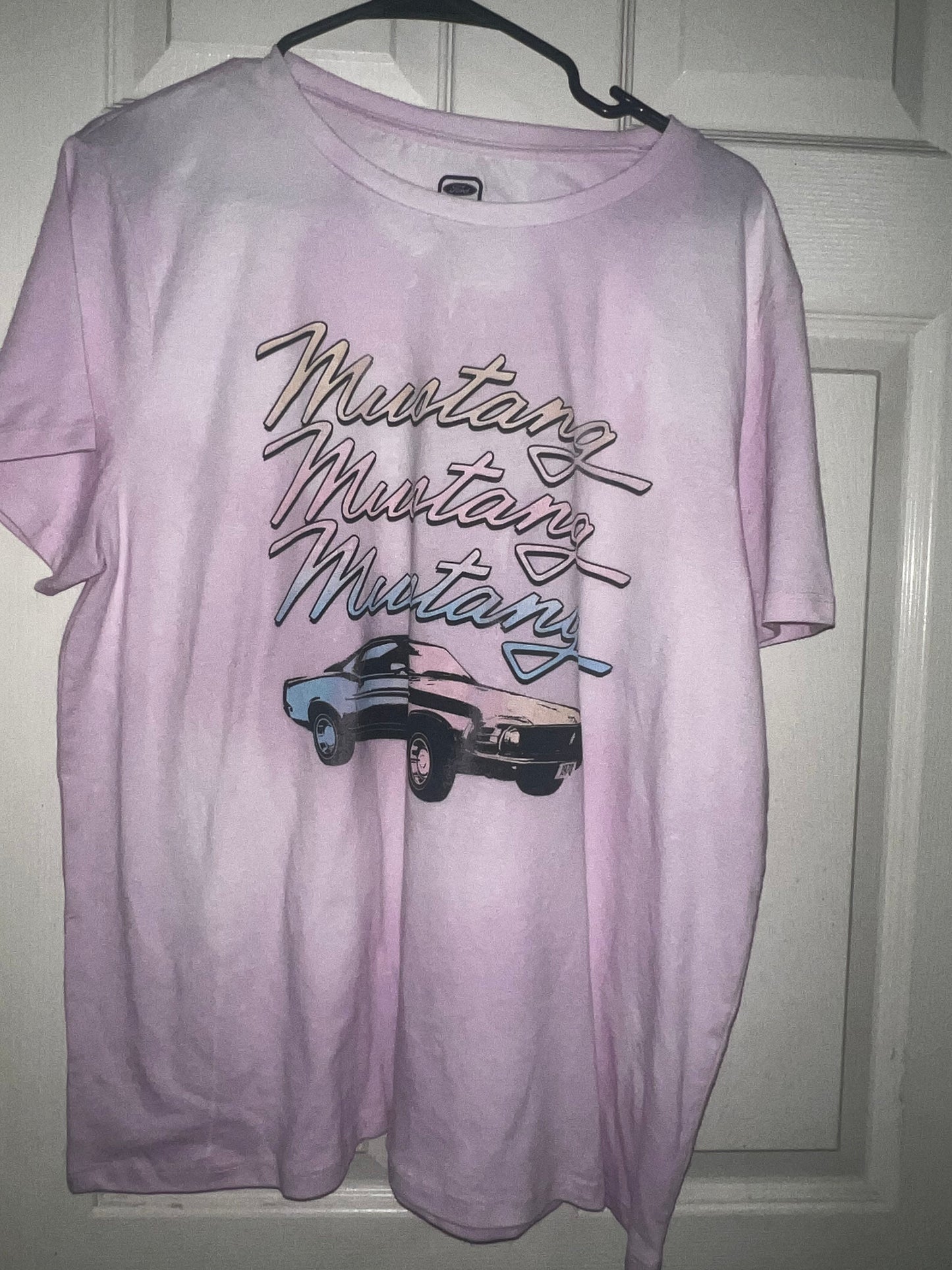 Bleached Mustang Oversized Distressed Tee