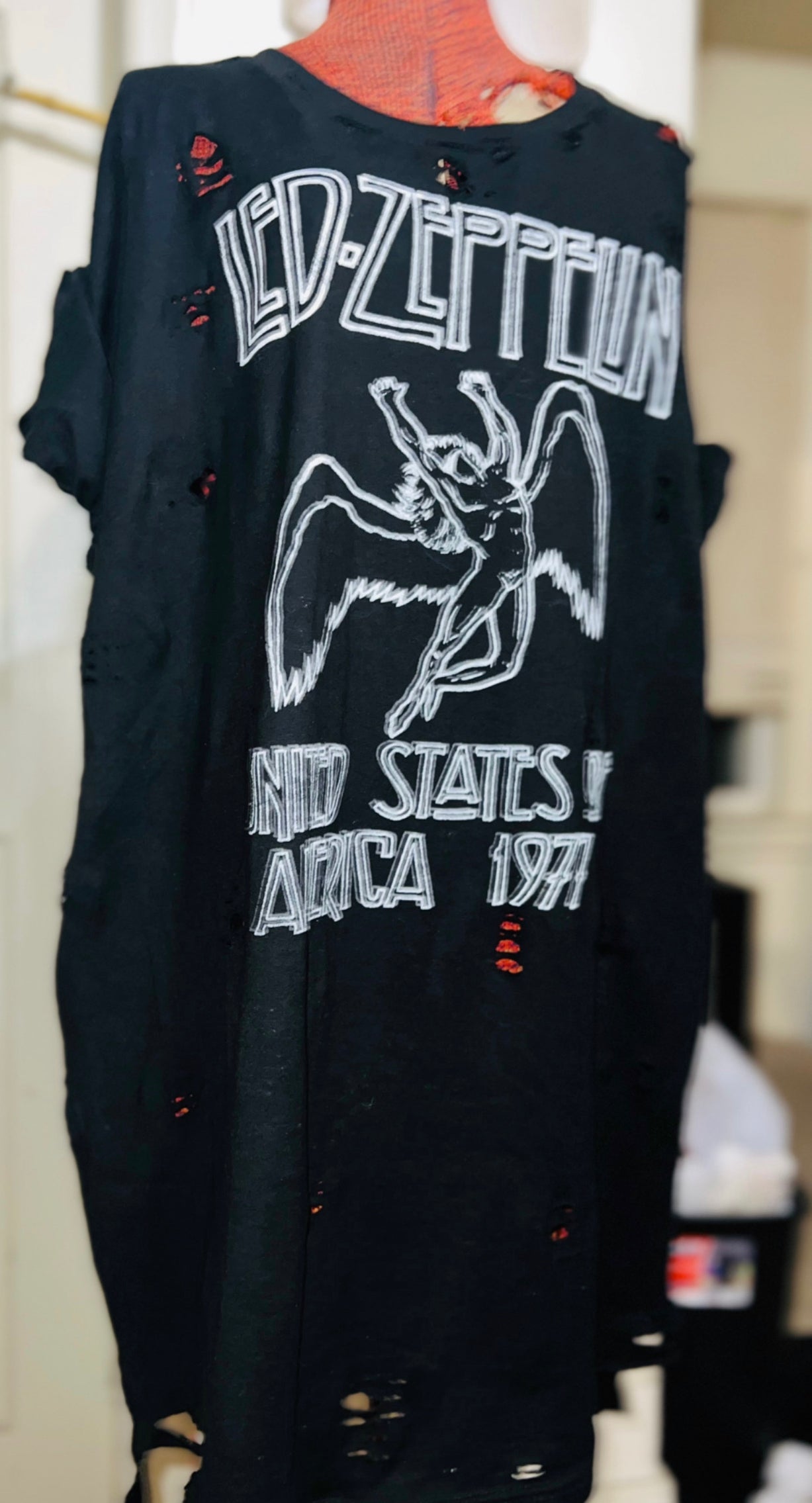 Led Zeppelin Distressed Oversized Tee (customizable)