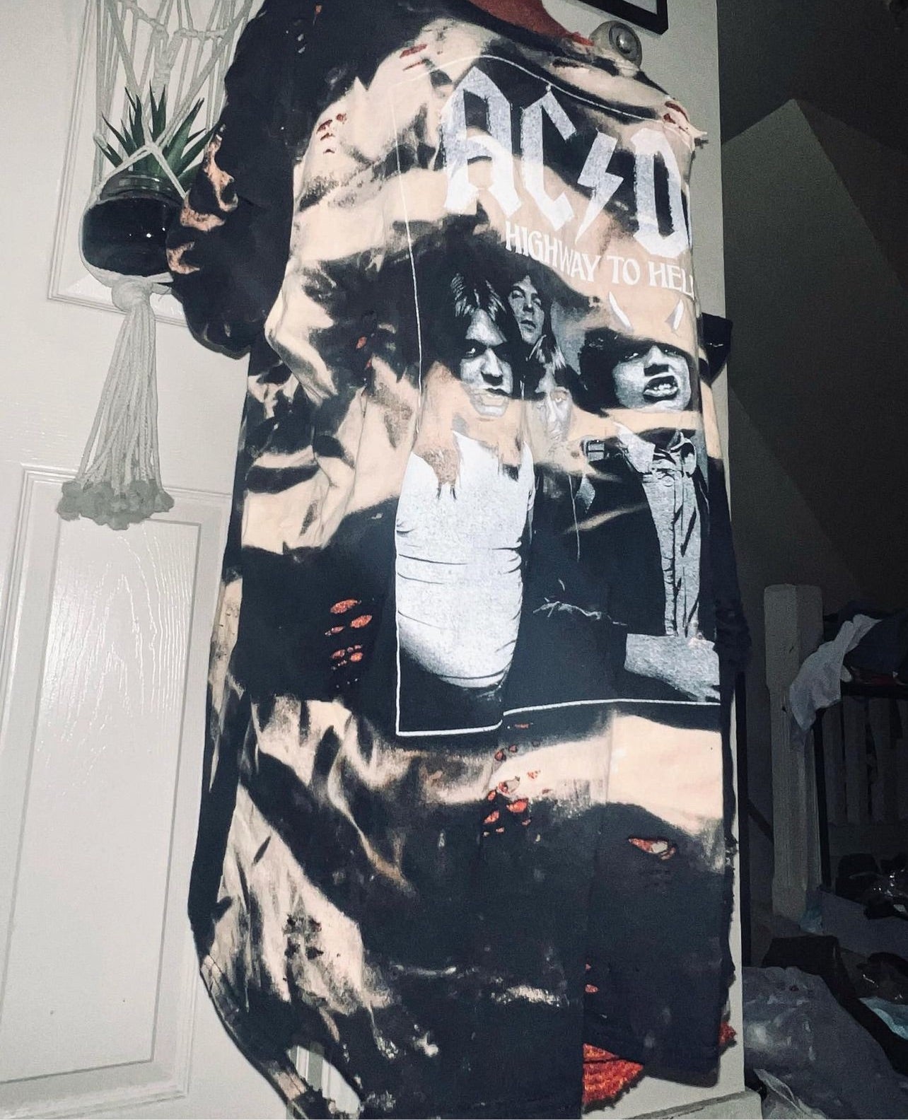 AC/DC Highway to Hell Distressed Oversized Tee
