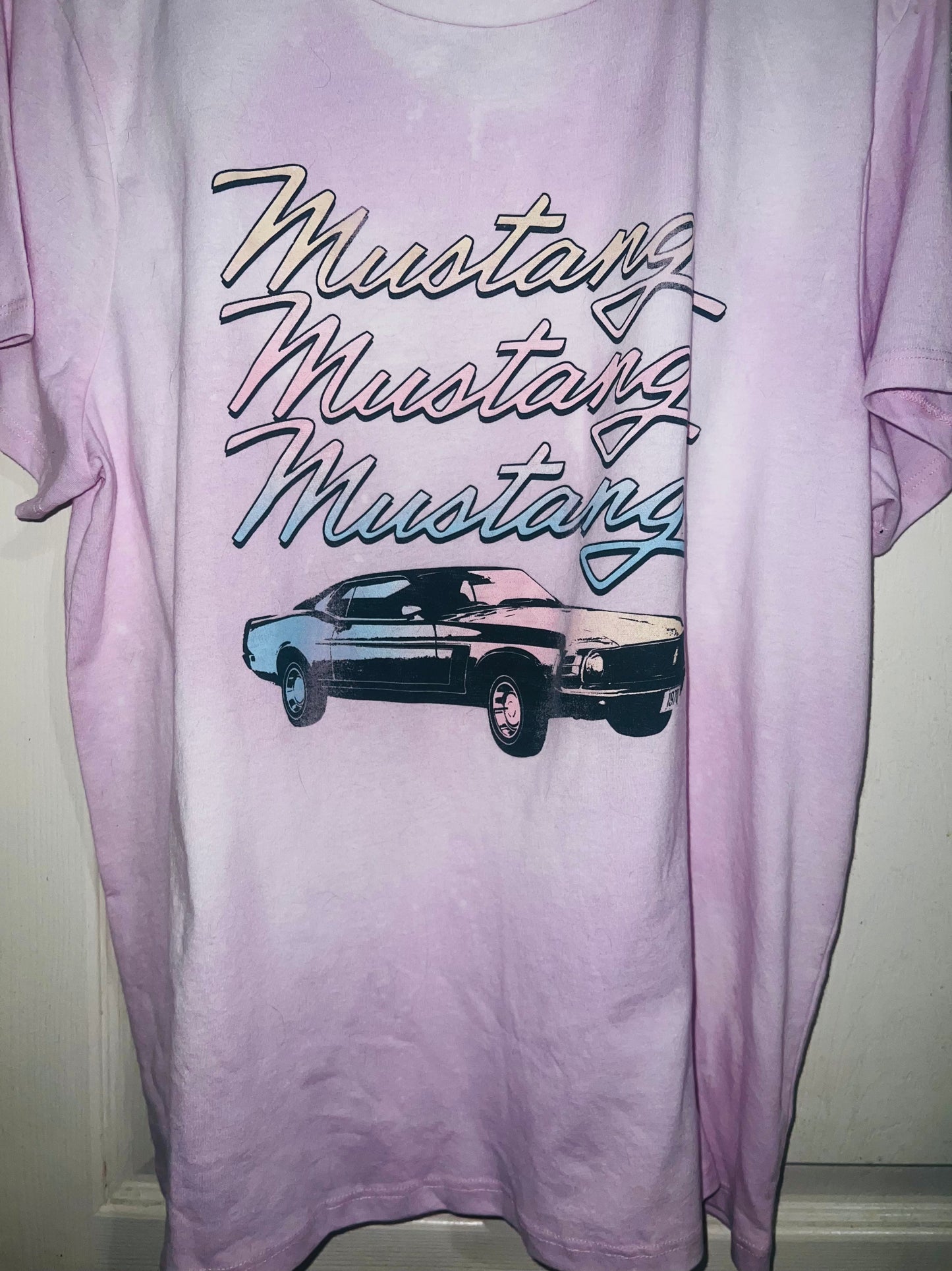 Bleached Mustang Oversized Distressed Tee