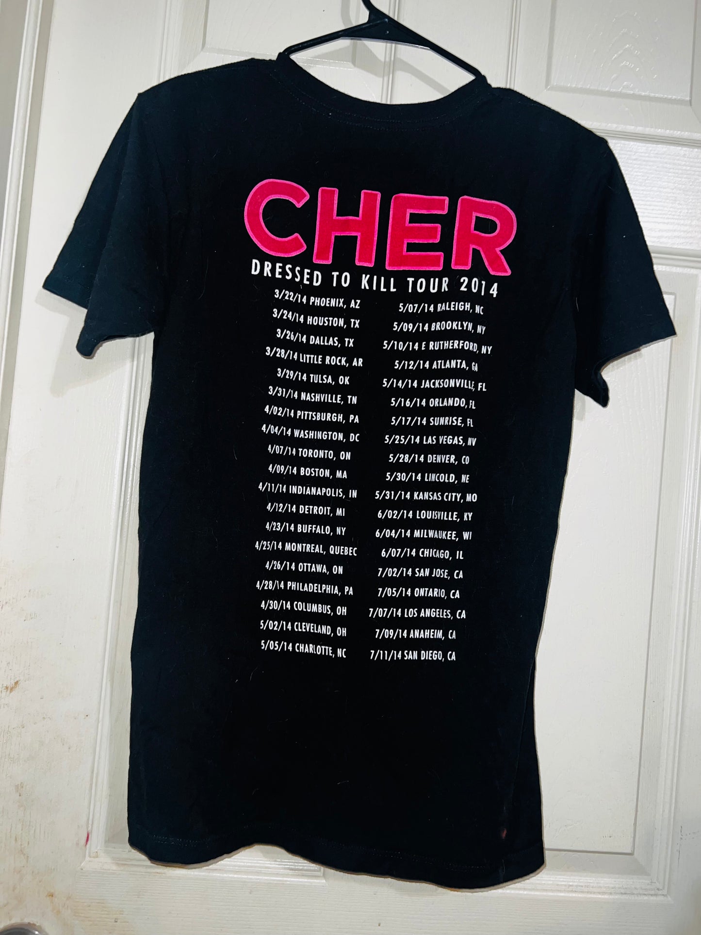 Cher 2014 Vintage Dressed to Kill Tour Distressed Tee