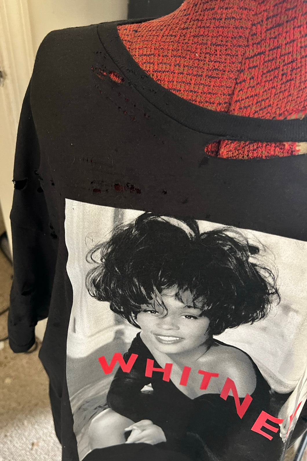 Whitney Houston Oversized Distressed Tee