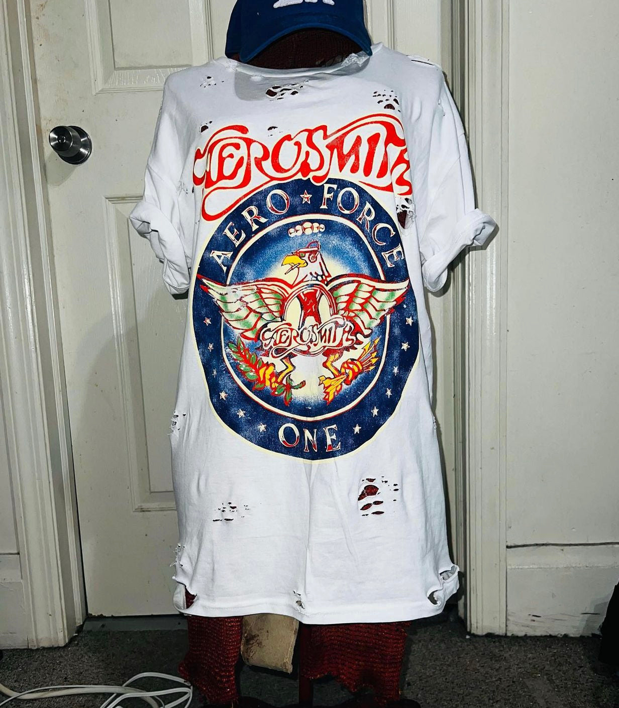 Aerosmith “Aero Force One” Oversized Distressed Tee