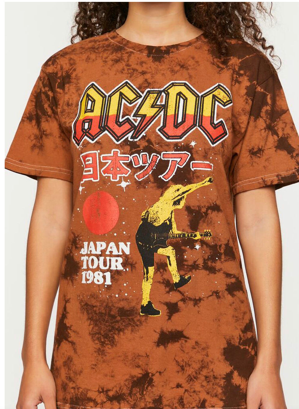 AC/DC Japan Tour Distressed Oversized Tee (customizable)