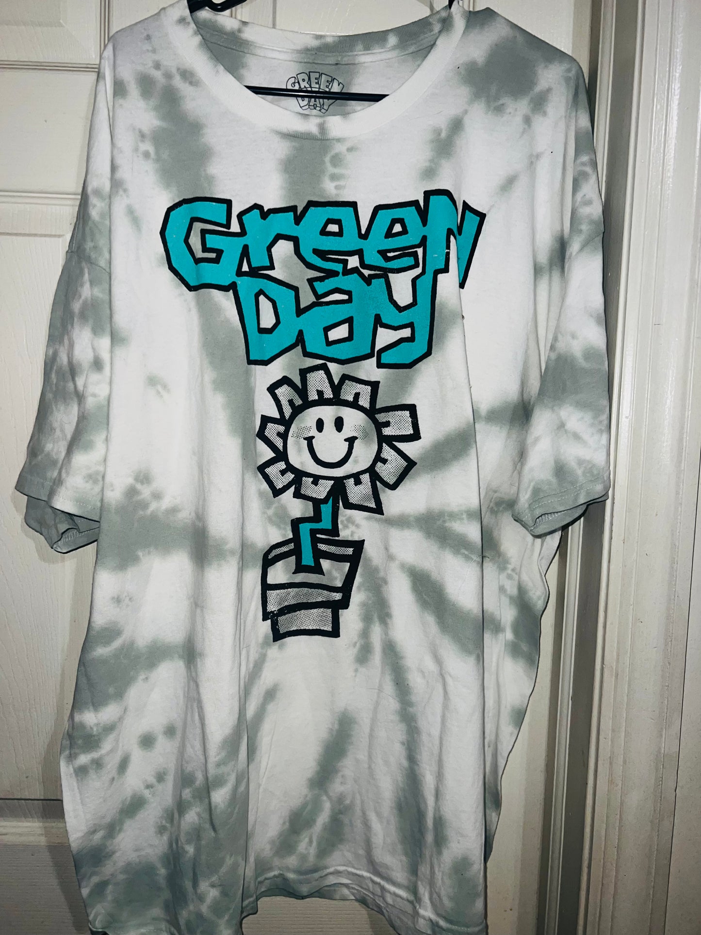 Green Day Tie Dye Double Sided Distressed Tee