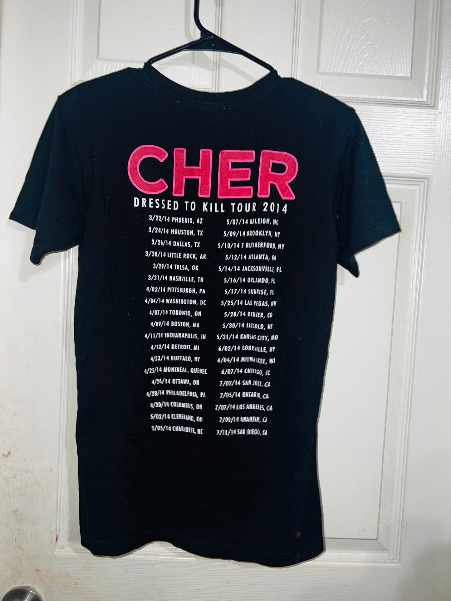 Cher 2014 Vintage Dressed to Kill Tour Distressed Tee