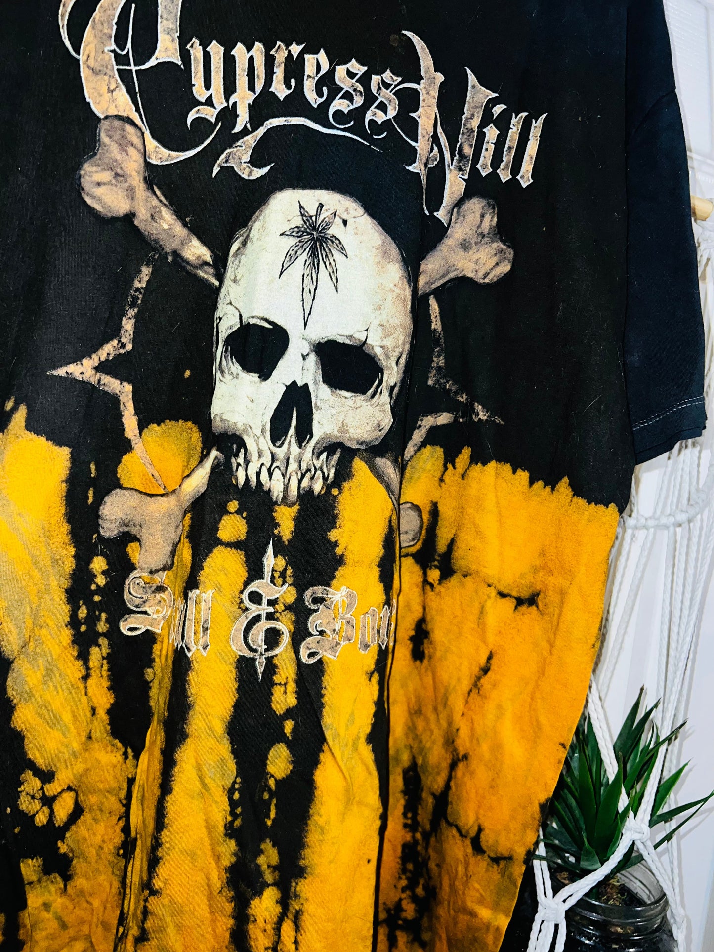 Cypress Hill “Skull & Bones” Oversized Tie Dye Distressed Tee