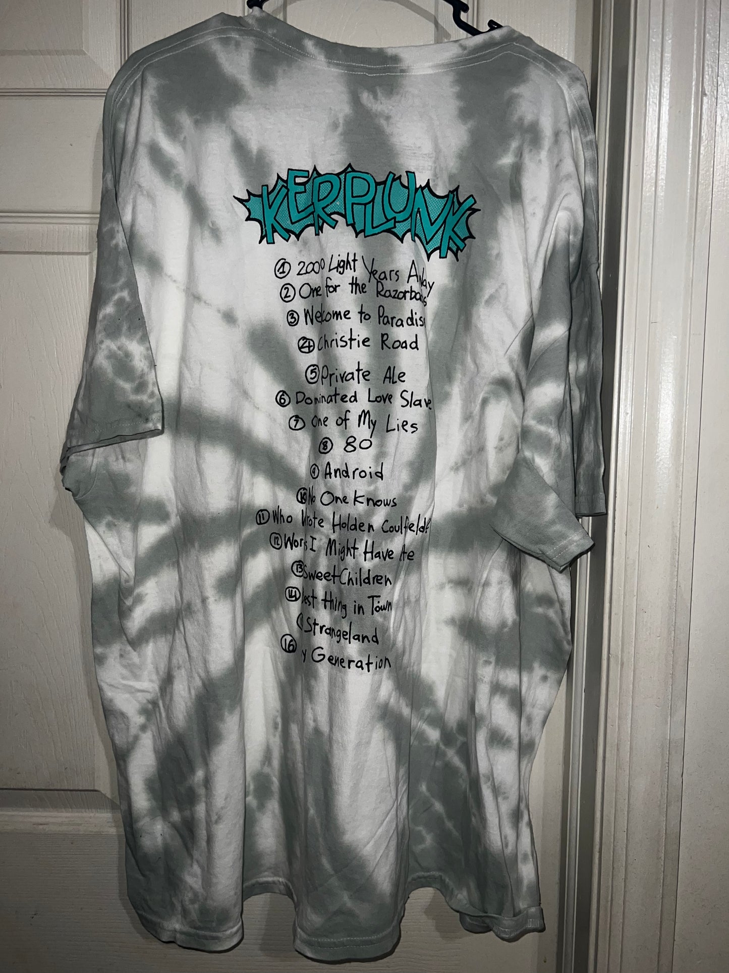 Green Day Tie Dye Double Sided Distressed Tee