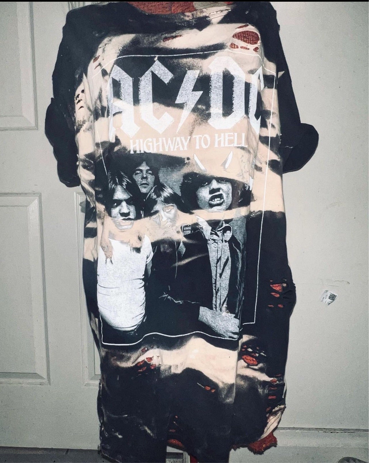 AC/DC Highway to Hell Distressed Oversized Tee