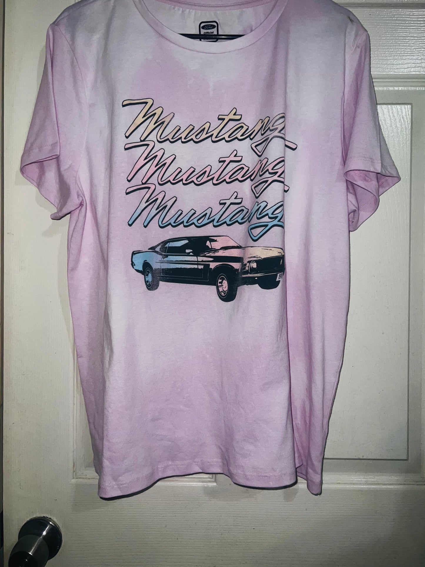 Bleached Mustang Oversized Distressed Tee