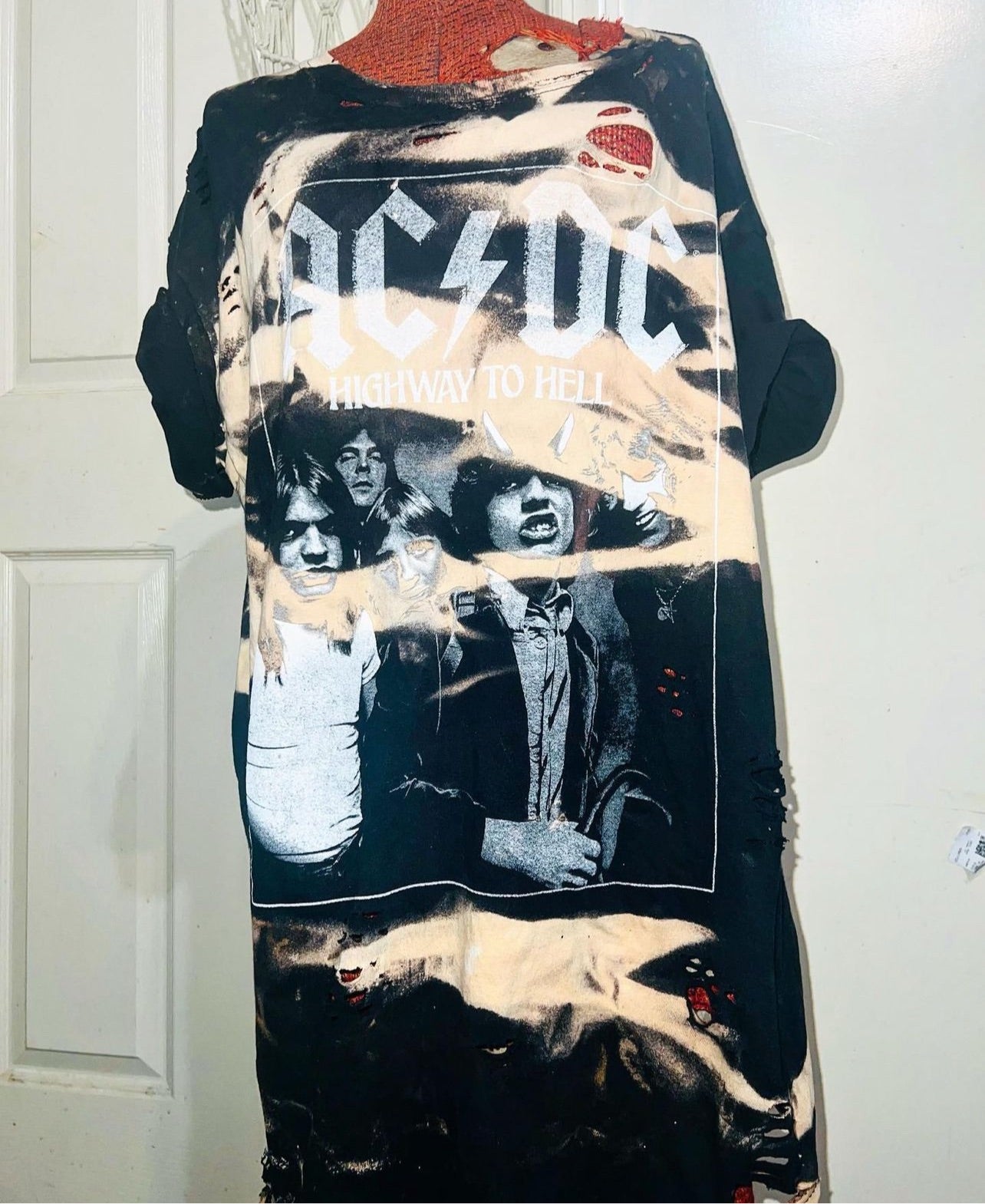 AC/DC Highway to Hell Distressed Oversized Tee
