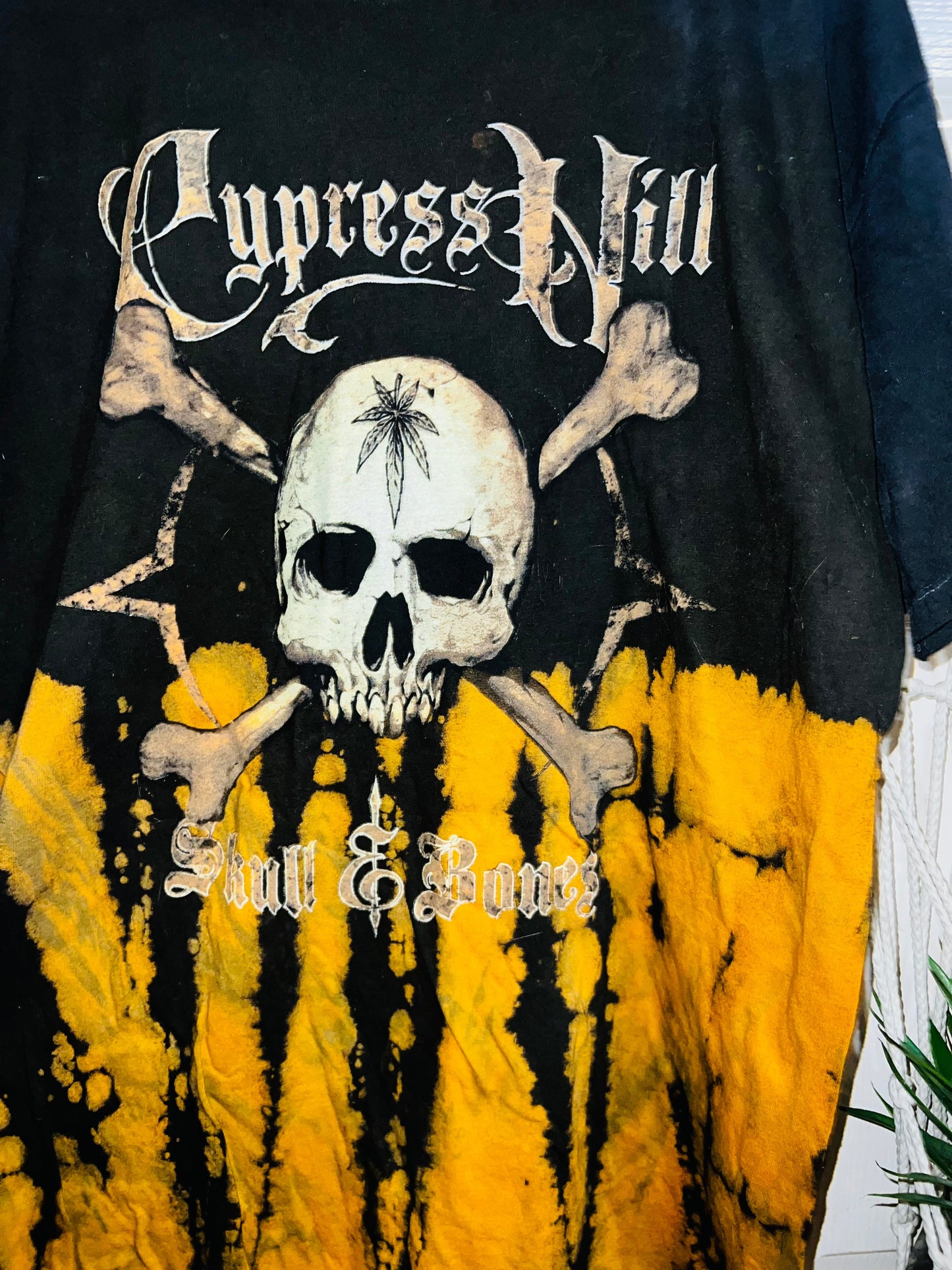 Cypress Hill “Skull & Bones” Oversized Tie Dye Distressed Tee
