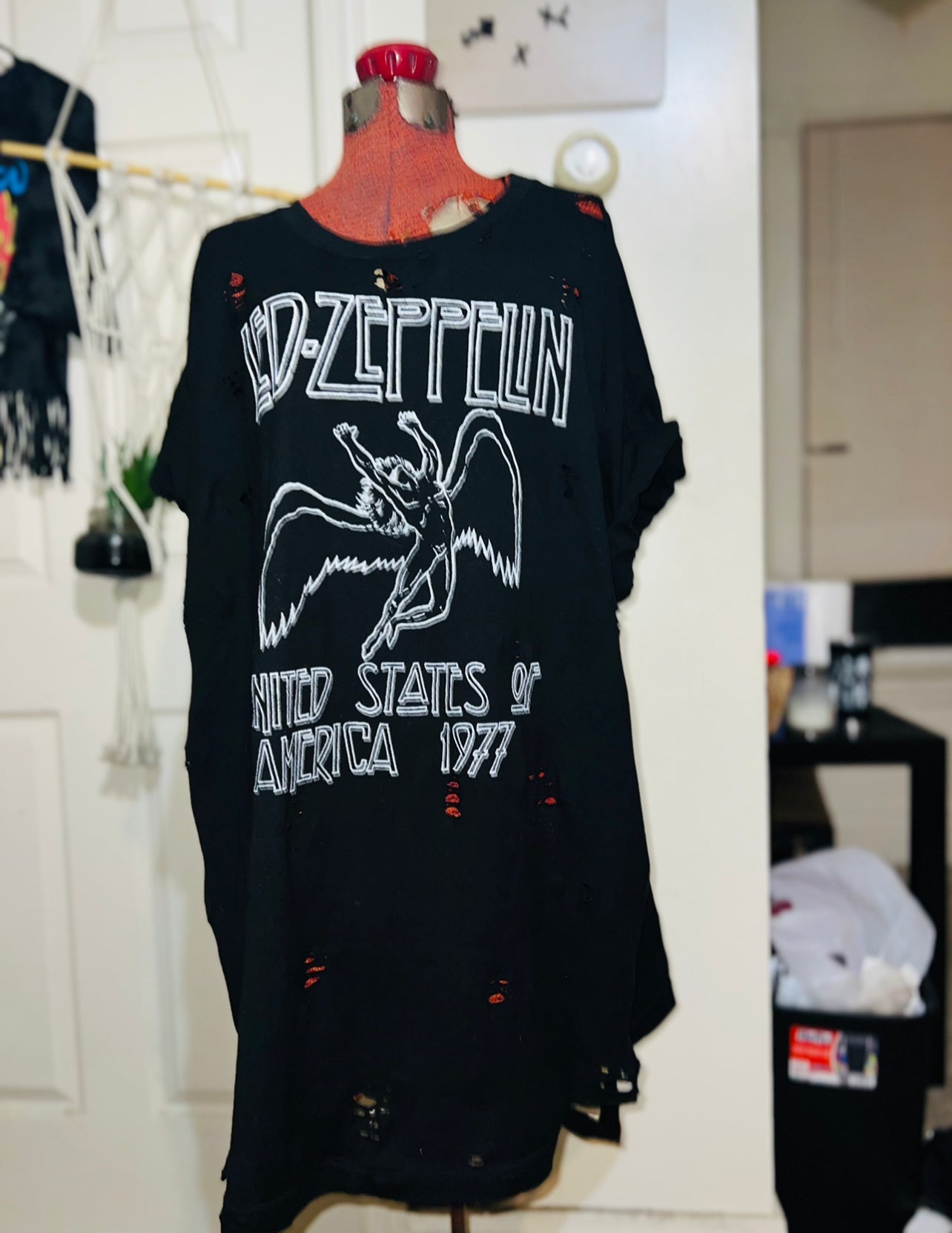 Led Zeppelin Distressed Oversized Tee (customizable)