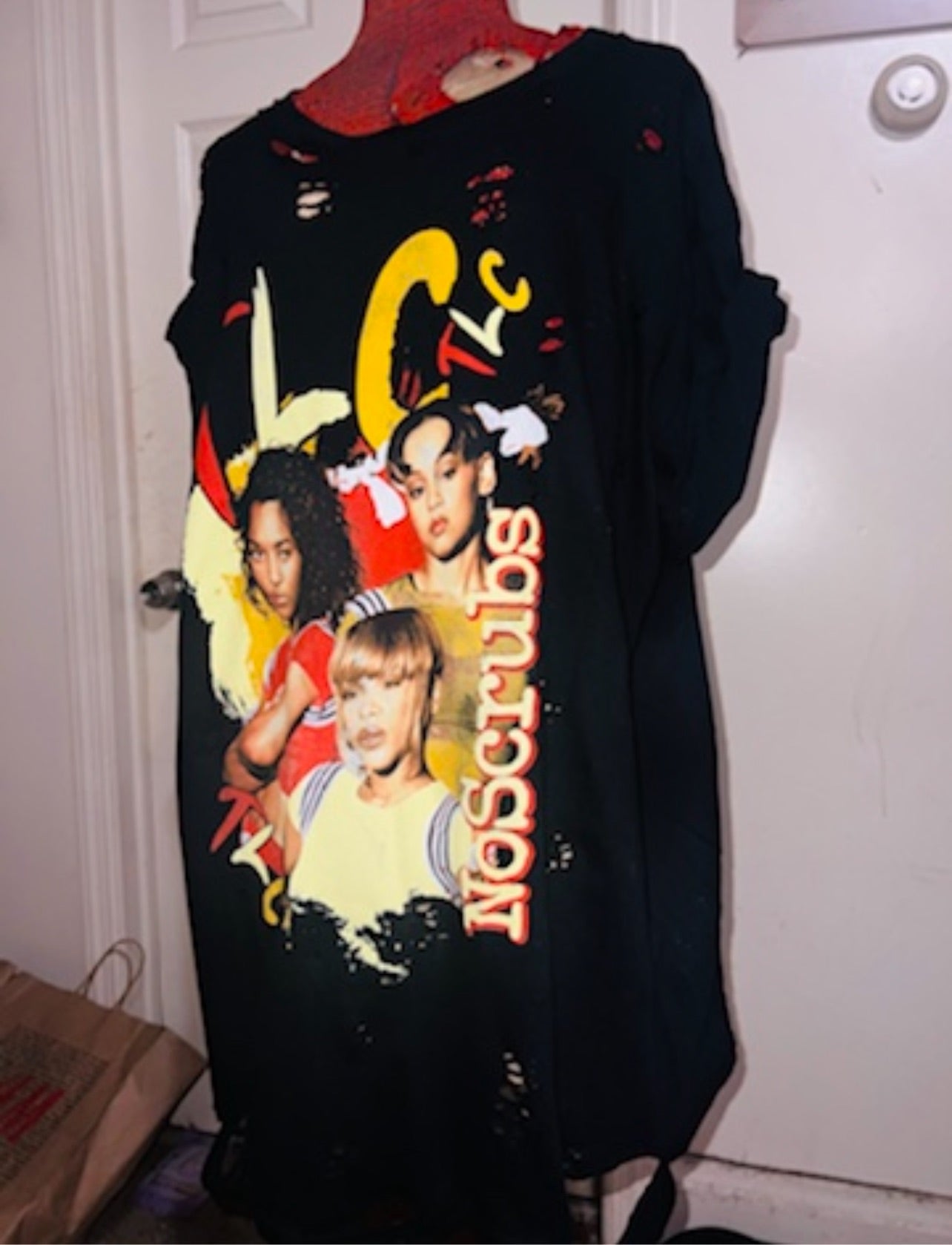 TLC No Scrubs Oversized Distressed Tee
