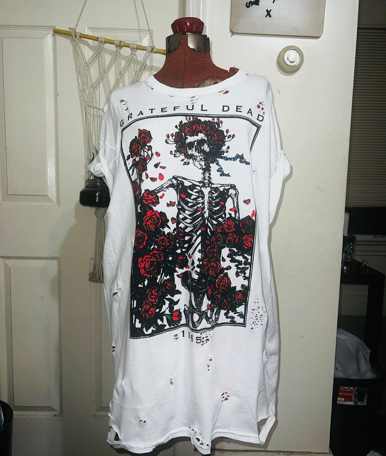 Grateful Dead 65 Roses Oversized Distressed Tee