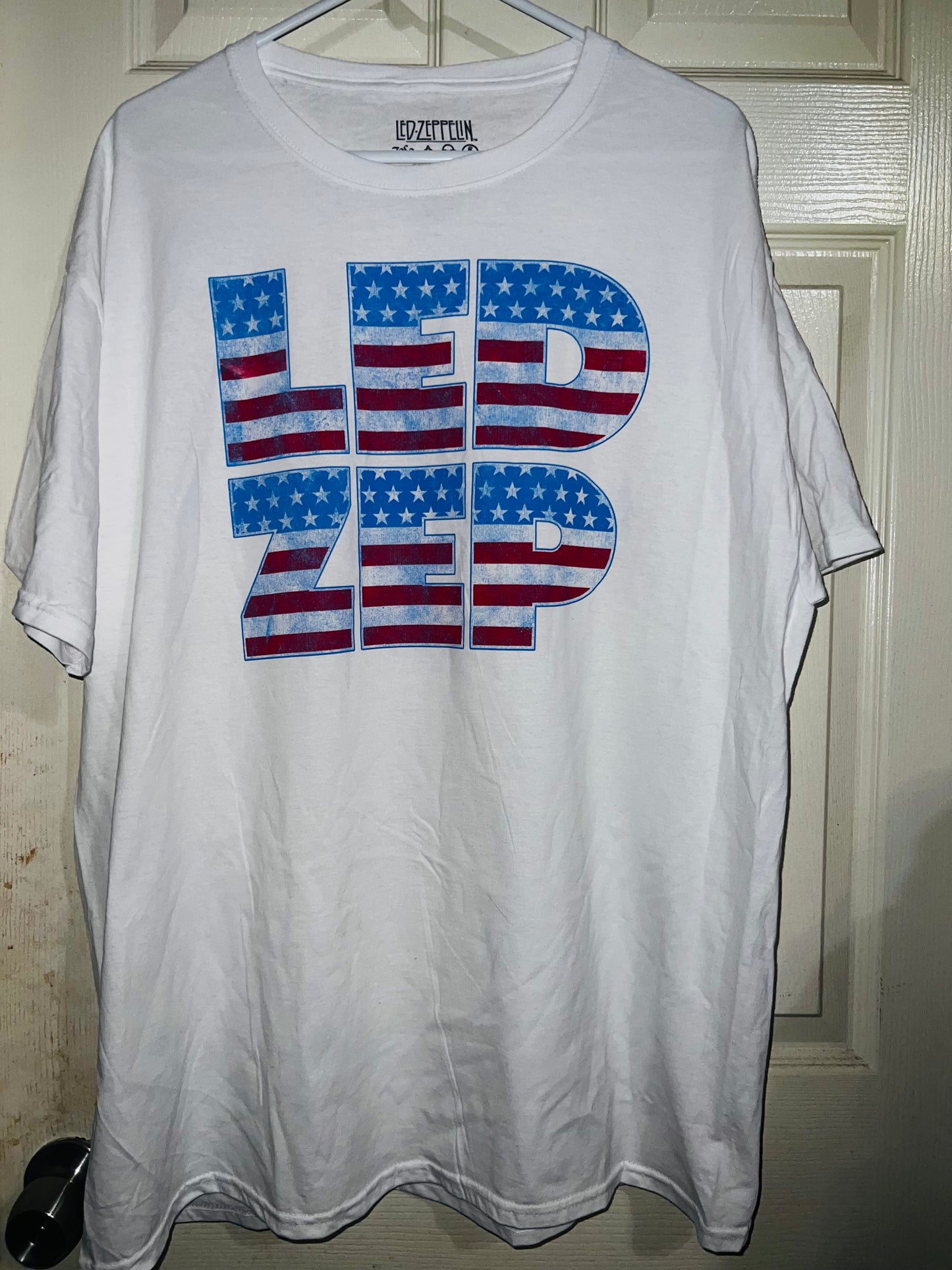 American Flag style Led Zeppelin Oversized Distressed Tee