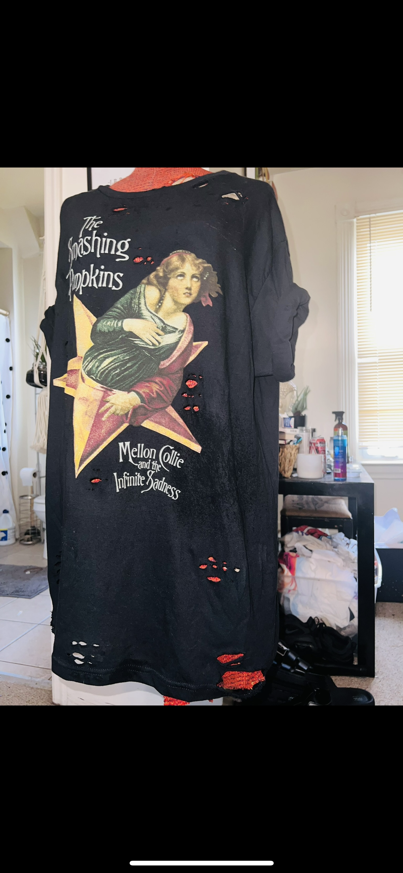 Smashing Pumpkins Oversized Distressed Tee