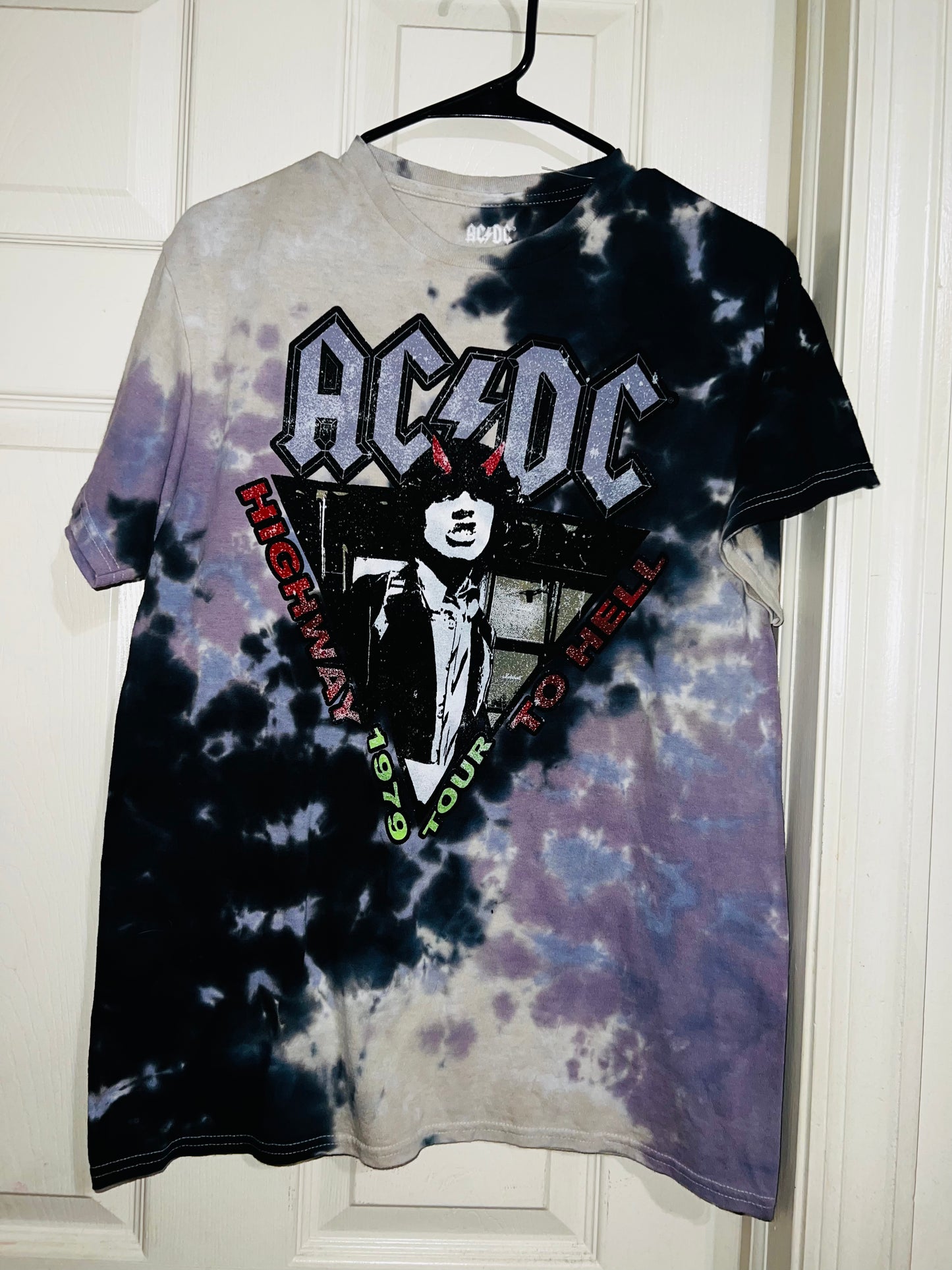 AC/DC 1979 Tie Dye Distressed Tee