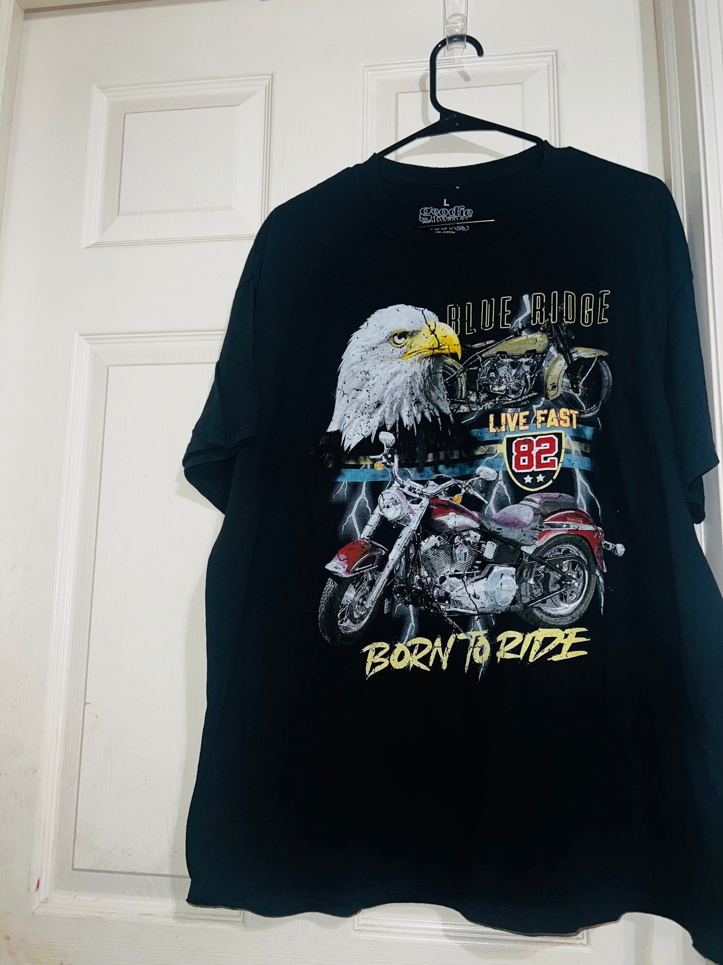 Born To Ride Motorcycle Oversized Distressed Tee