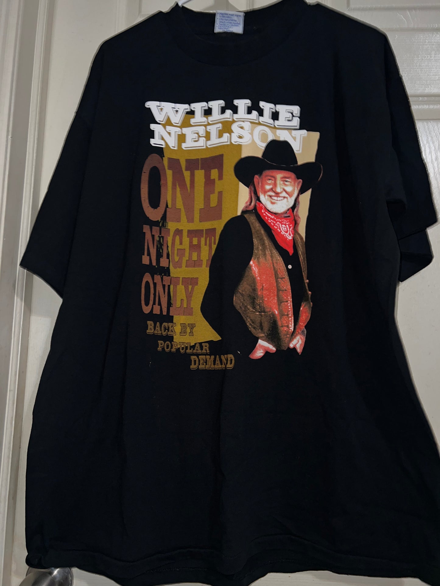 Willie Nelson Double Sided Distressed Vintage Oversized Tee