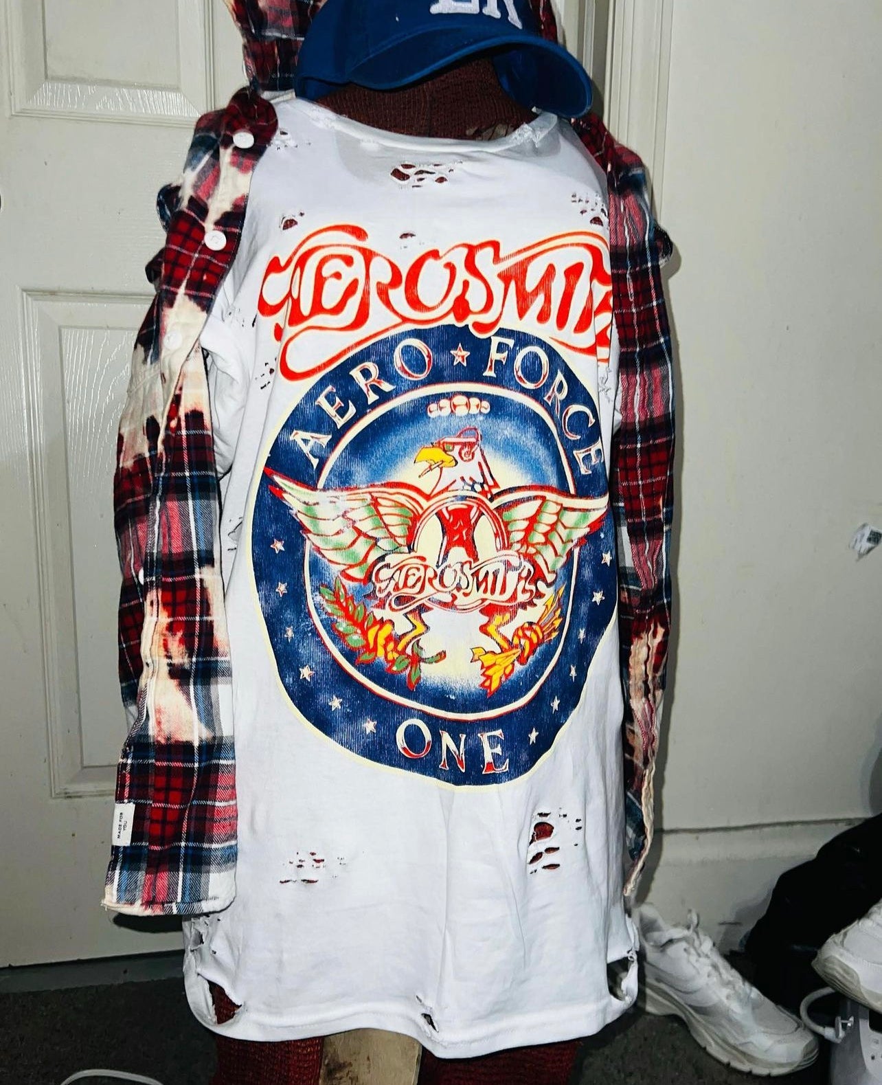 Aerosmith “Aero Force One” Oversized Distressed Tee
