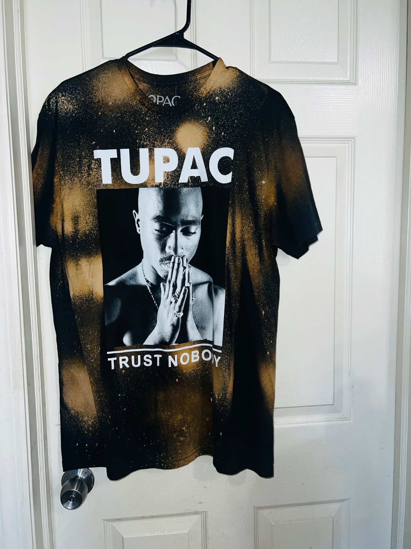 Tupac Bleached Oversized Distressed Tee