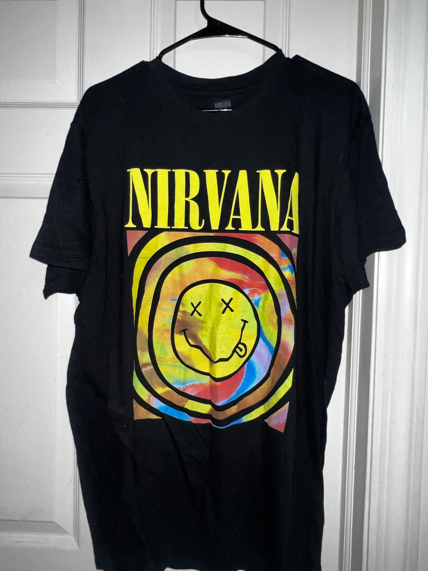Nirvana Tie Dye Oversized Distressed Tee