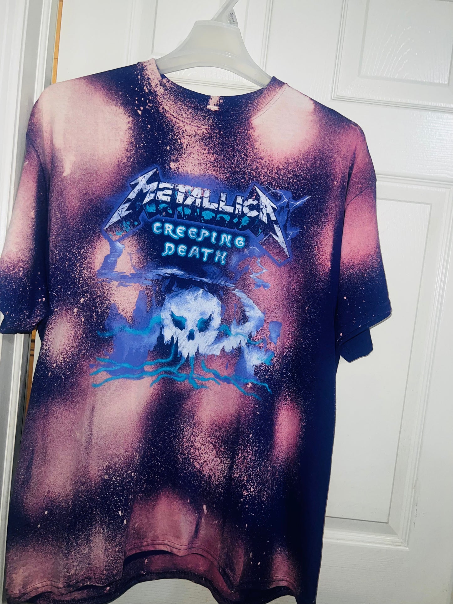 Bleached Purple Metallica Oversized Distressed Tee (customizable)