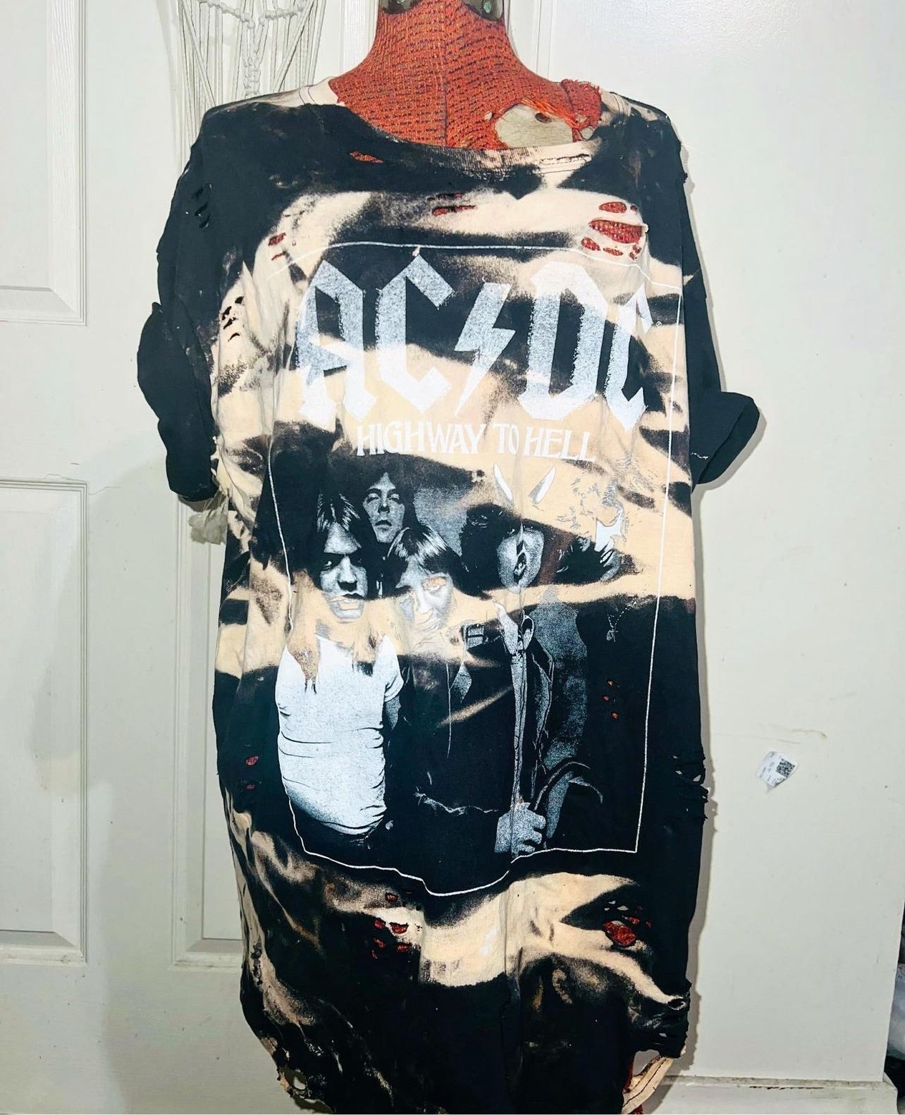 AC/DC Highway to Hell Distressed Oversized Tee