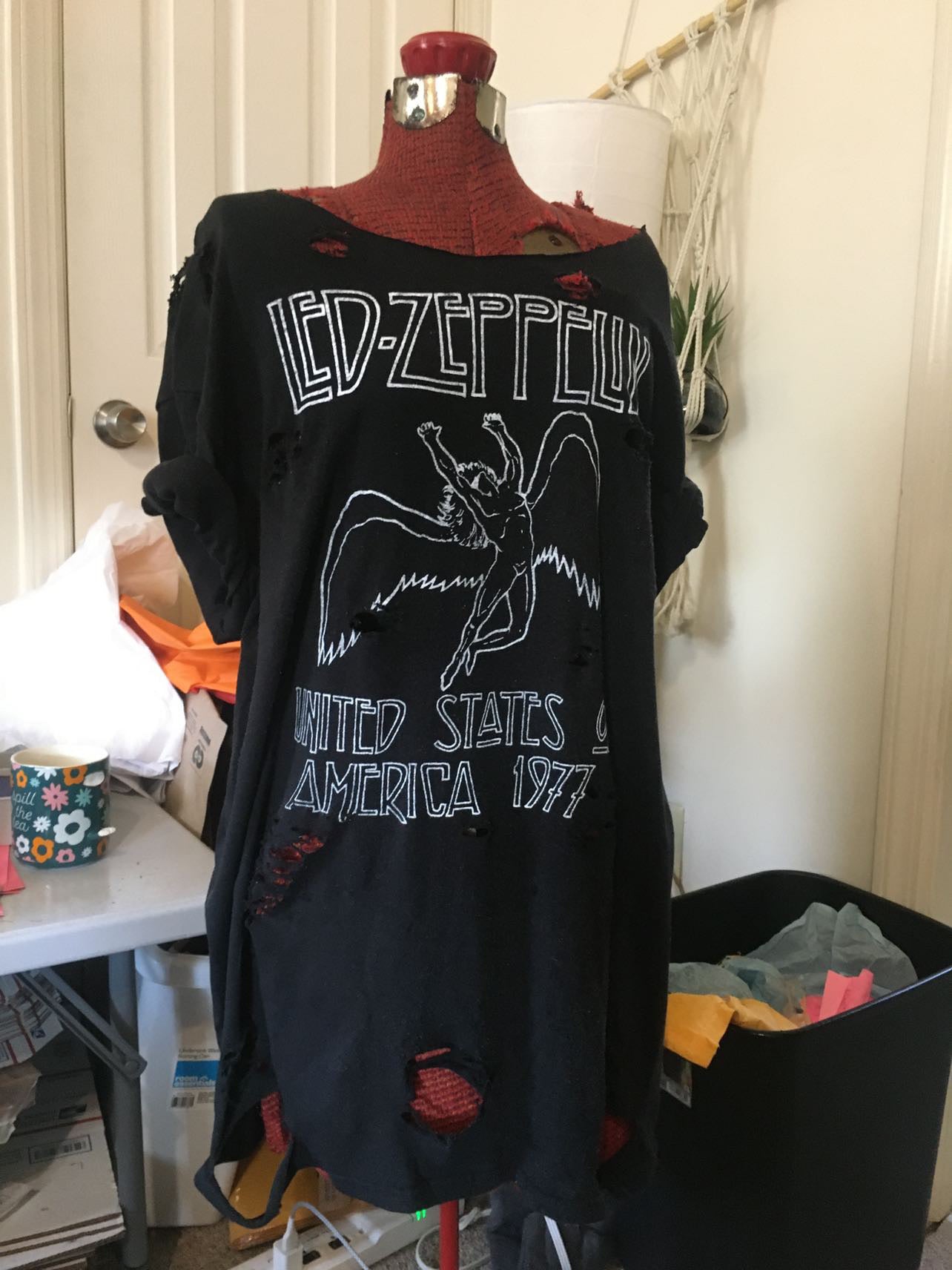 Led Zeppelin Distressed Oversized Tee (customizable)